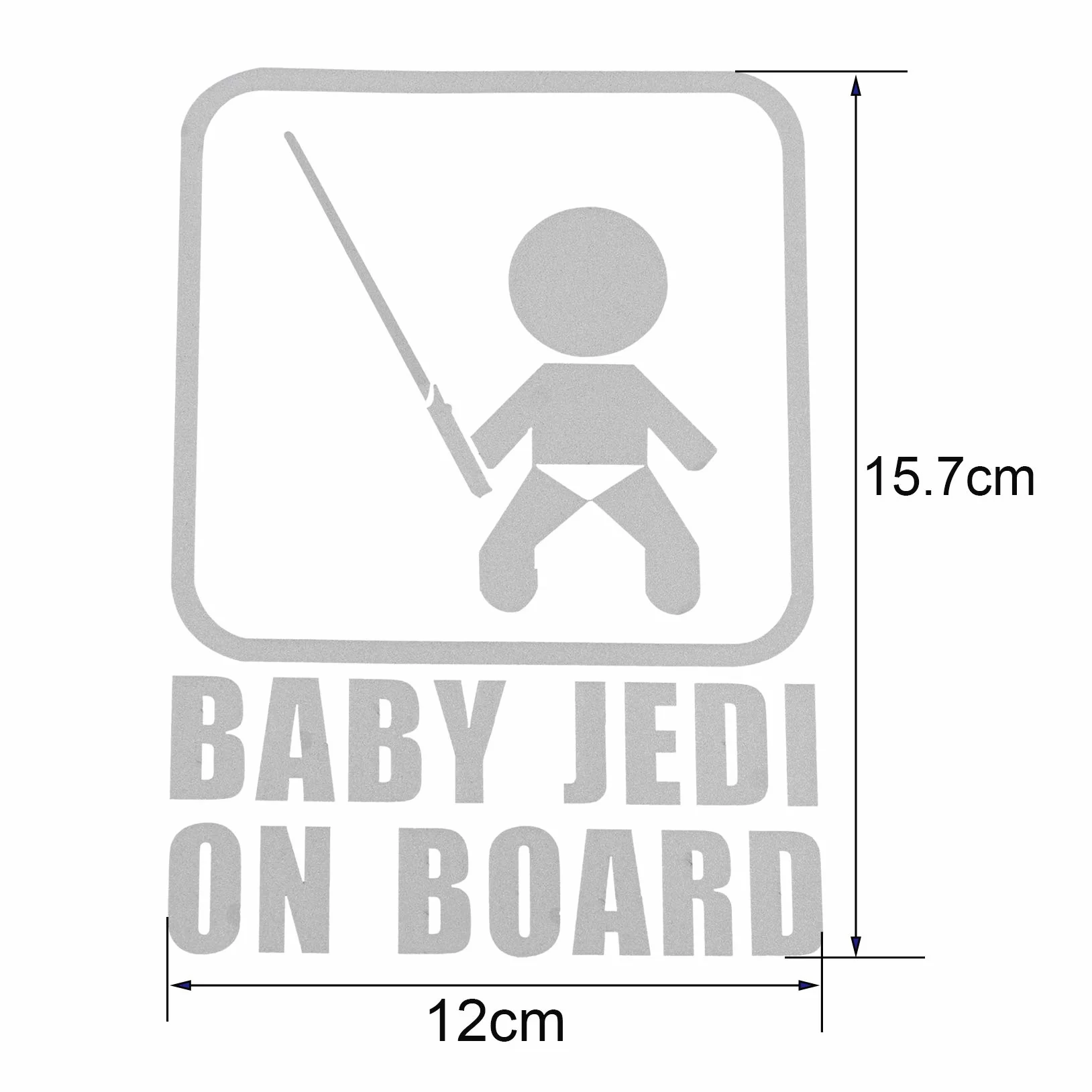 2 szt. Baby on Board Naklejka samochodowa Starcraft Nowy Jedi Wzór Naklejka Znak bezpieczeństwa Słodkie Odblaskowe Ostrzeżenie Naklejka samochodowa Tylna Okno Winylowa Naklejka dla nowego rodzica i dziecka