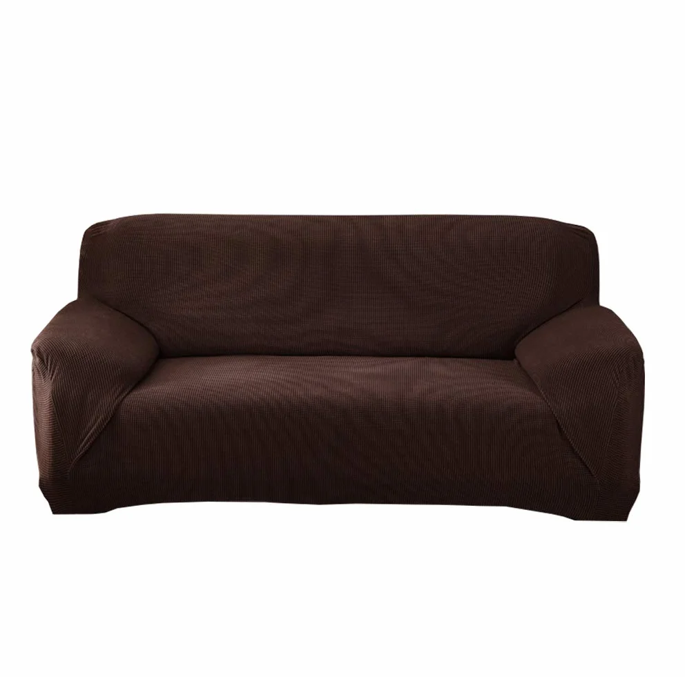 Grube pokrowce na sofę 1 2-3-4-osobowa żakardowa sofa pokrowiec antypoślizgowy łatwe dopasowanie dziewiarski poliester spandex tkanina stretch wszystkie pory roku ochraniacz na kanapę (2-osobowa: 140-185 cm, kawa)