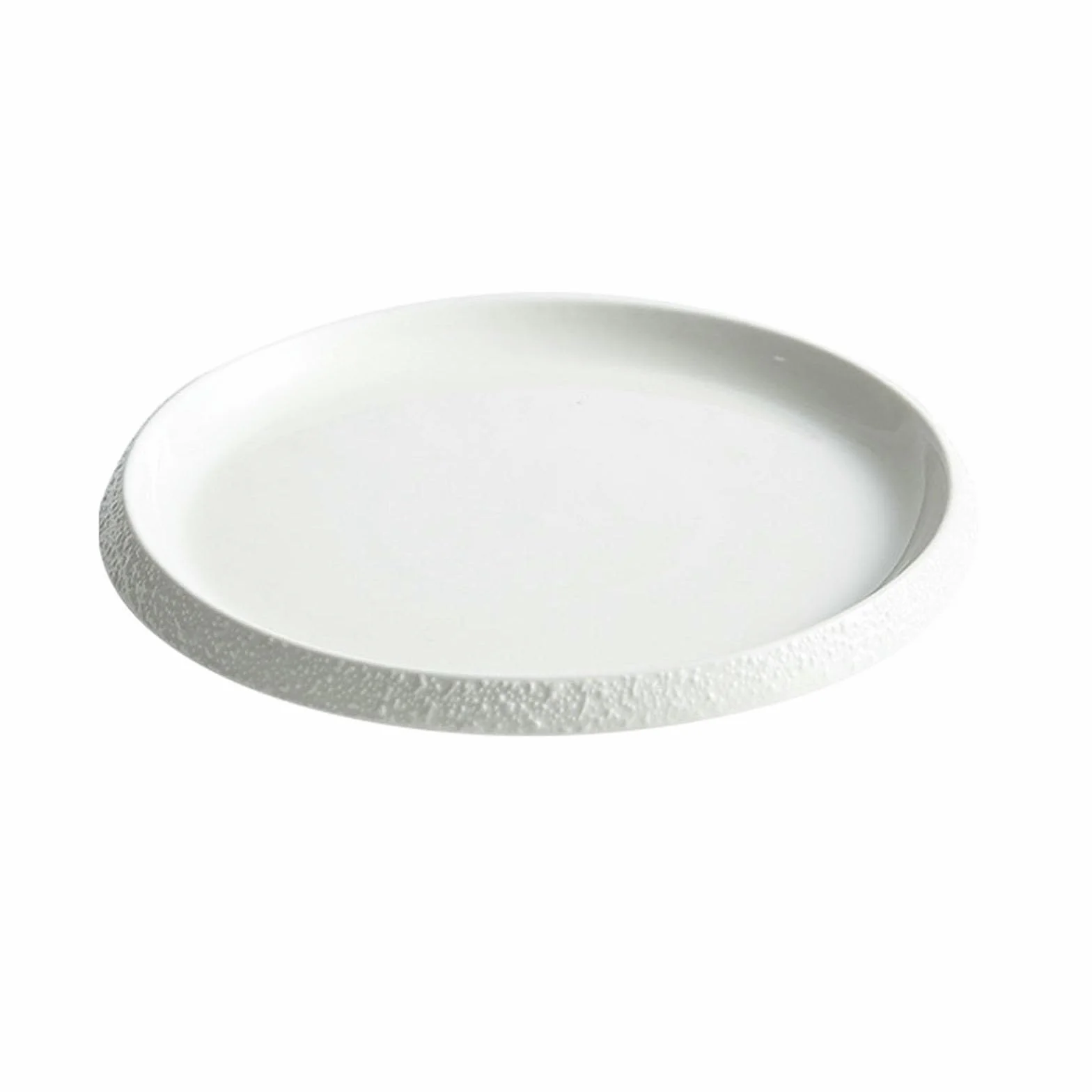 Biała porcelanowa kreatywna zastawa stołowa hotelowa, kamienna krawędź warzywo dom ceramiczny zachodni talerz do jadalni - biała kamienna krawędź płytka okrągła płyta - edycja 30 cm
