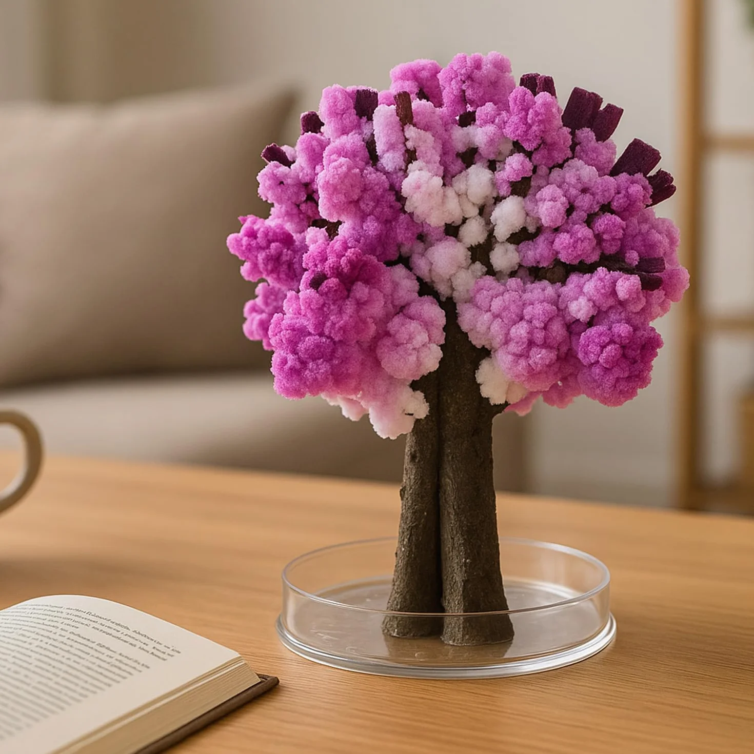 Mad Monkey Magic Sakura Tree, Sztuczne Drzewo w Stylu Drzewa Kwitnącej Wiśni, Sztuczne Drzewo 13,50 cm Różowe, Estetyczna Dekoracja do Salonu, Oryginalne Japońskie Deco, Idealny Prezent na Walentynki