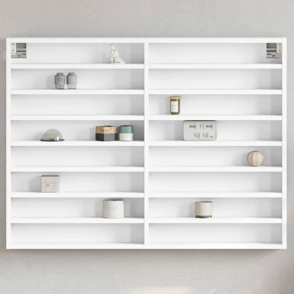 vidaXL Witryna biała 100x8,5x75 cm materiał drewnopochodny szafka ścienna