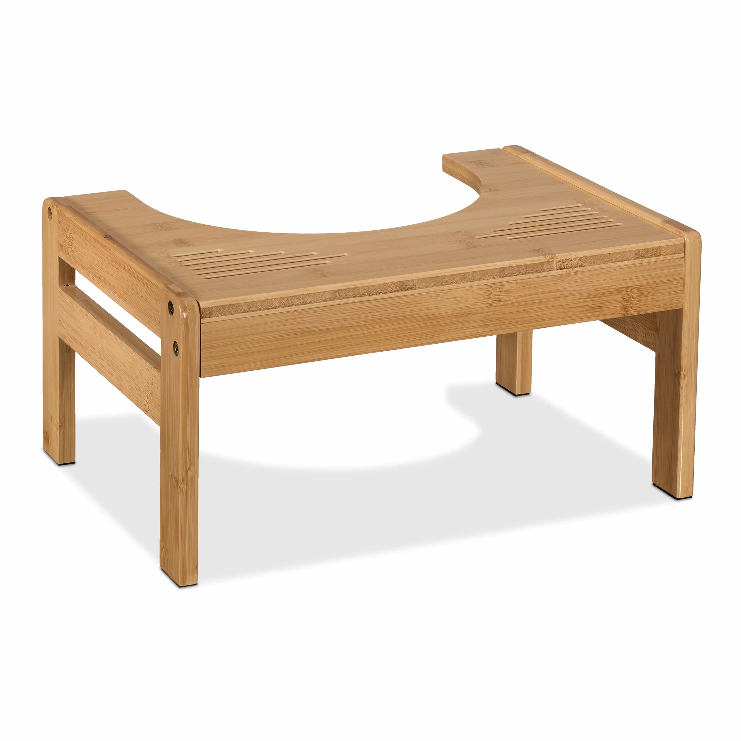 Relaxdays Taboret toaletowy, podpórka do wypróżniania, taboret WC dla dorosłych, bambus, wys. x szer. x gł.: 21 x 42 x 30 cm, naturalny