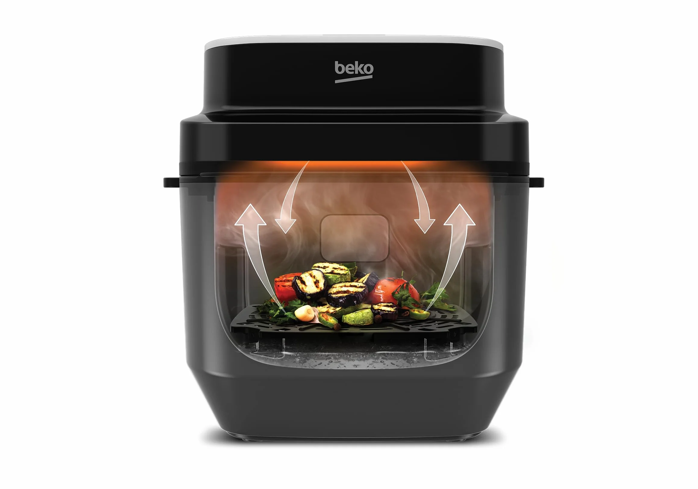BEKO FRL5474B cyfrowa frytkownica powietrzna, moc 2570 W, 8 automatycznych programów gotowania, pojemność 7,6 l, gotowanie na parze