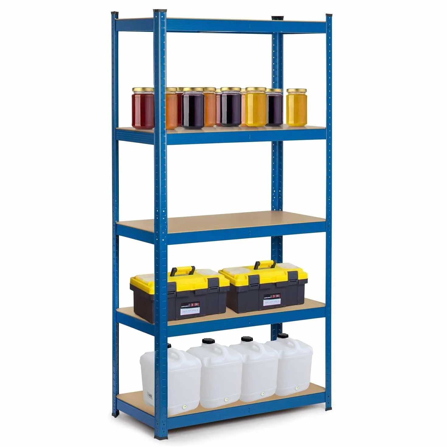 Humberg Półka garażowa metalowa Obciążenie do 875 kg 5 półek 30 x 90 x 180 cm Niebieski