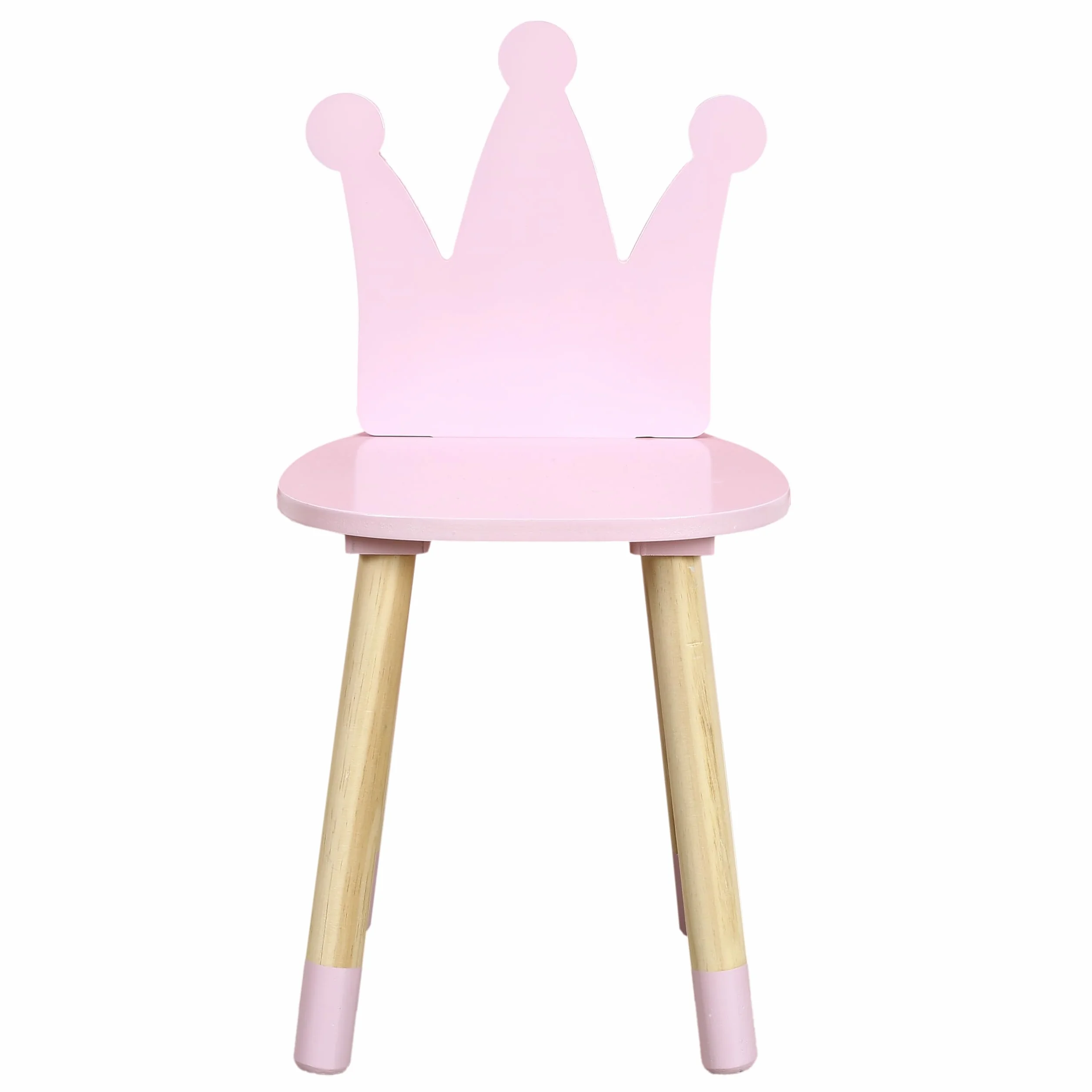 Home Deco Kids HD6922 różowe krzesło w kształcie korony do pokoju dziecięcego, meble, dekoracja, drewno sosnowe, 28 x 27 x 54