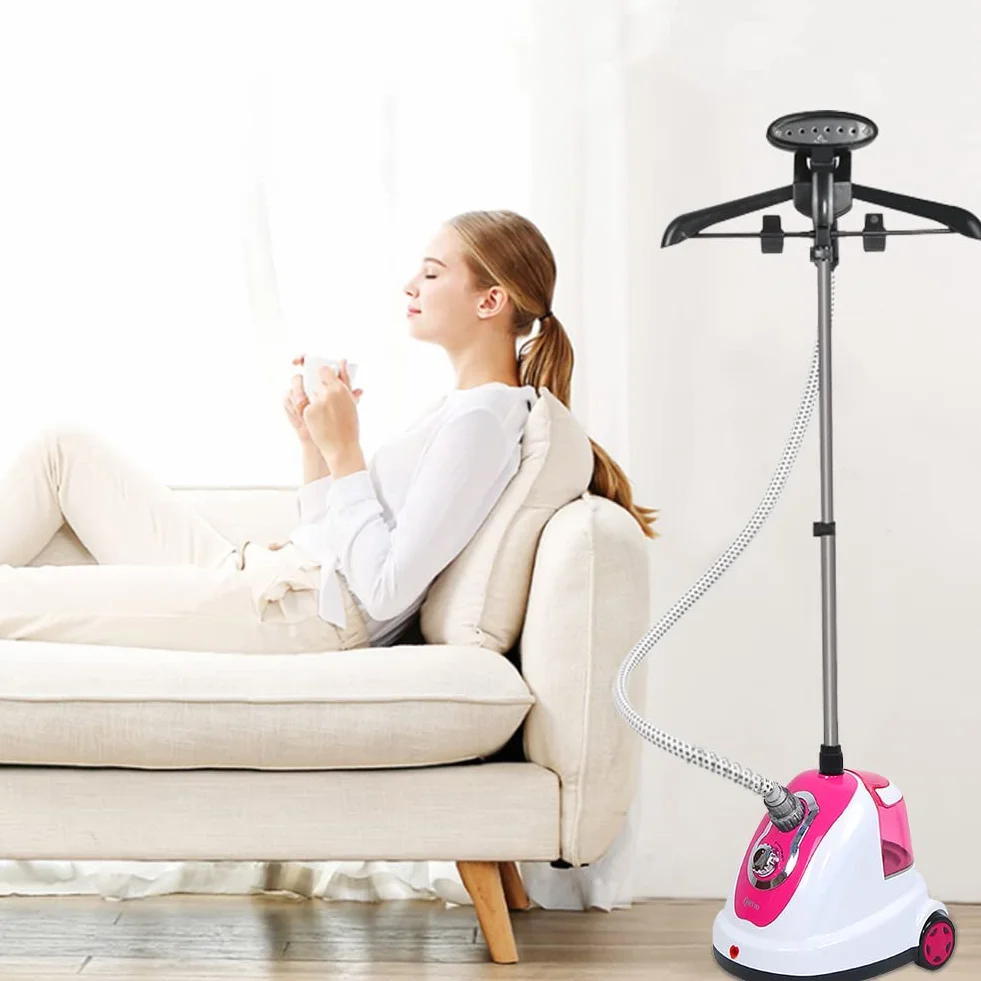 Garment Professional Steamer Pionowa maszyna do prasowania z płytą ze stali nierdzewnej, ciągły strumień pary, drążek teleskopowy, zbiornik 1,7 l, akcesoria w zestawie, 1700 W 30 g/min 230 V/50H