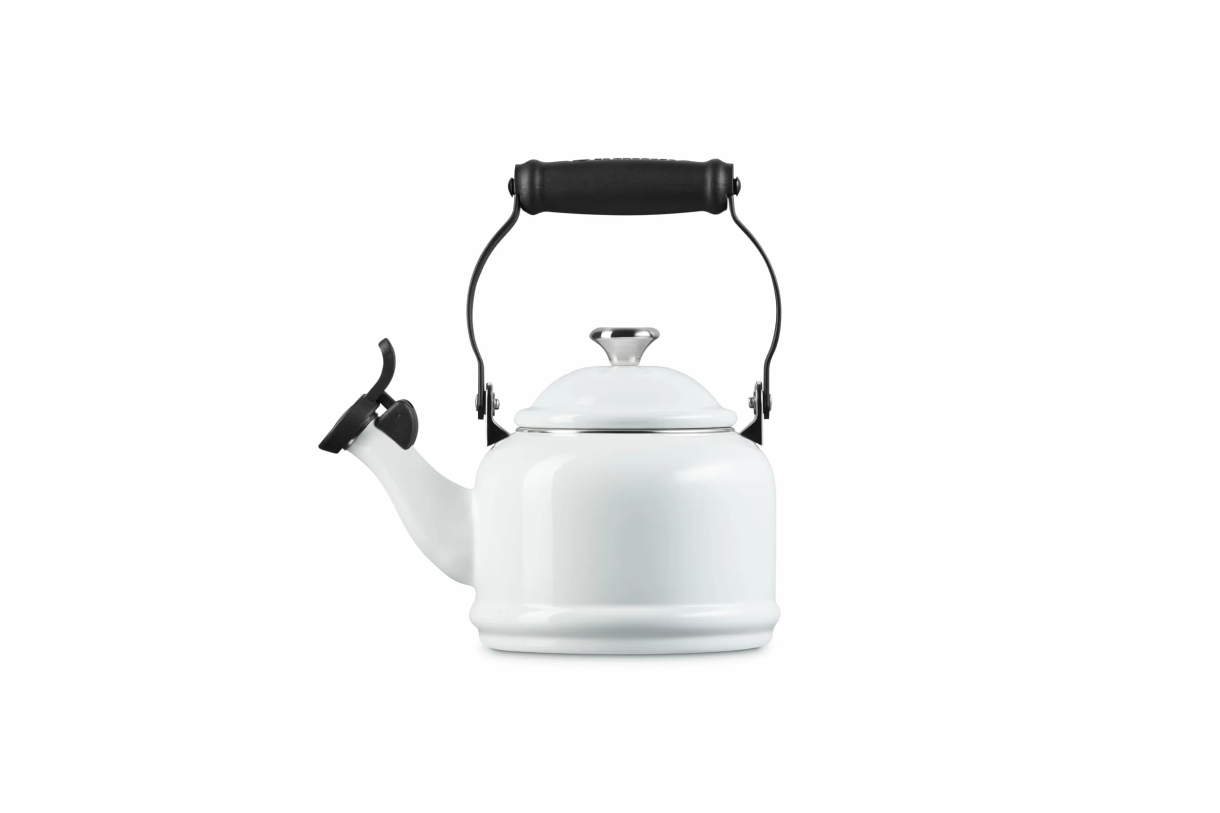 Le Creuset Emaliowany na stali czajnik do herbaty Demi z metalowymi wykończeniami, 1,18 l, biały