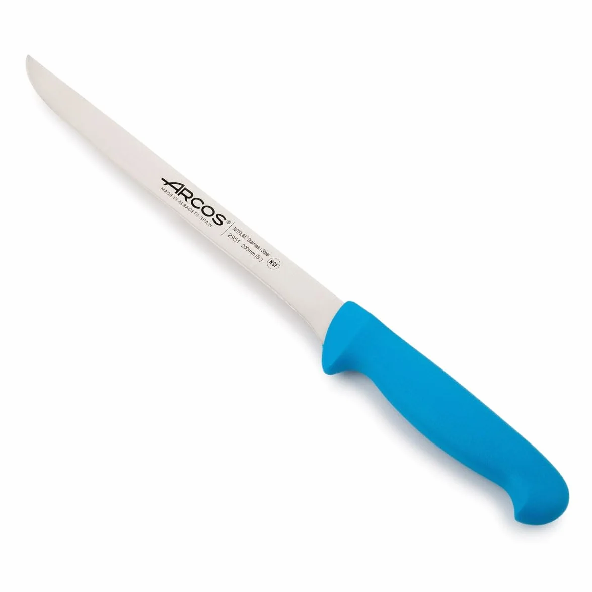 Arcos 295123 seria 295 2900-filet nóż nóż - ostrze nitrm 200 mm (7,87 cala) - uchwyt polipropylenowy niebieski kolor, stal nierdzewna i tworzywo sztuczne