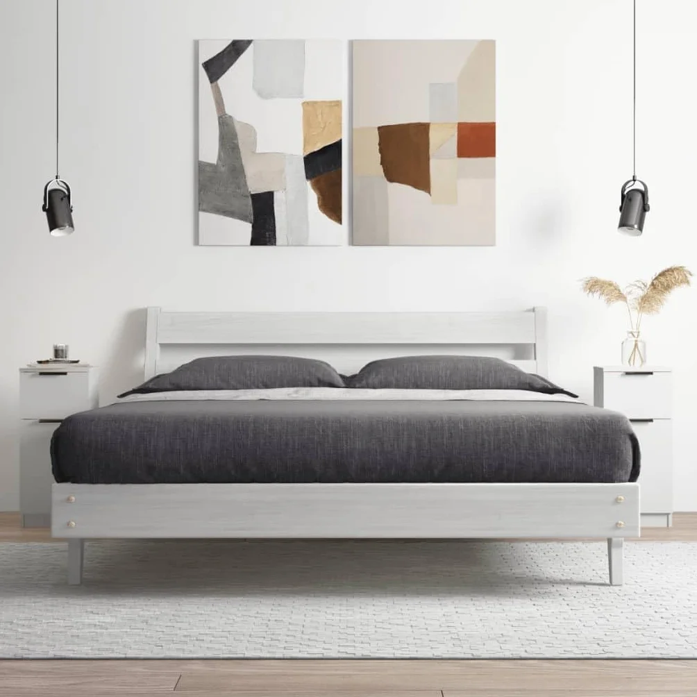 Générique Biały bufet, 2 sztuki, 30 x 30 x 70 cm, z drewna inżynieryjnego, szafka do przechowywania z 2 przegródkami i szufladą, uniwersalne meble do salonu lub sypialni