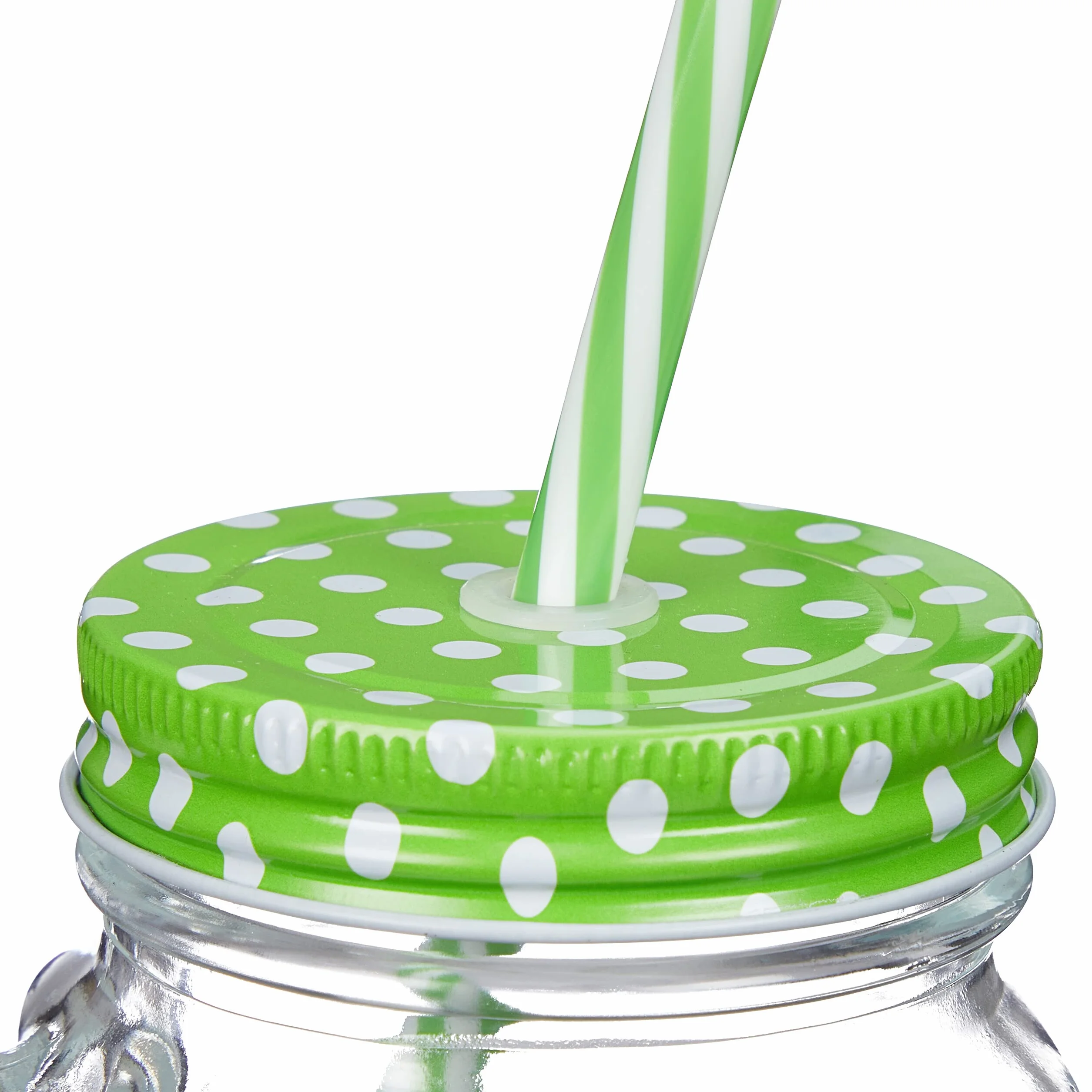 Relaxdays zestaw 4 słoików ze słomkami, retro szklanki na napoje z uchwytami, po 500 ml, idealne na lato, kolorowy