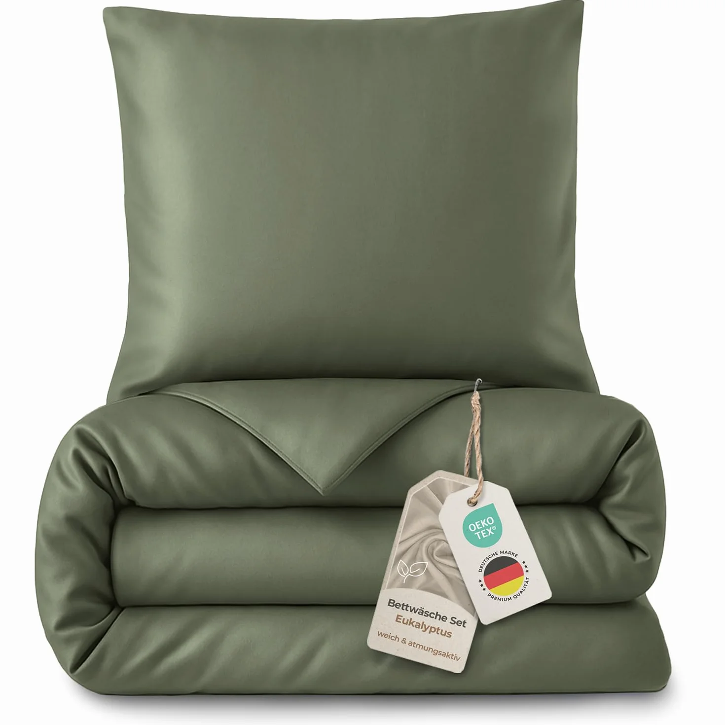 LAYNENBURG Pościel Lyocell 135x200 + poszewki 80x80 cm 100% Tencel Öko-Tex 100 chłodząca letnia