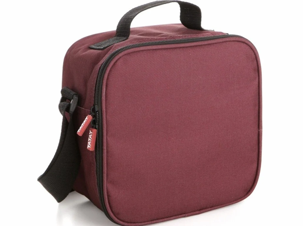 TATAY Torba Termiczna Na Lunch – Urban Food Casual 3 L | 4 Pojemniki: 2×0,5 L + 2×0,2 L | Wodoszczelna | Potrójna Izolacja | Półsztywna Konstrukcja | Kieszeń Wewnętrzna | 22,5×10×22 cm, Burgundowy