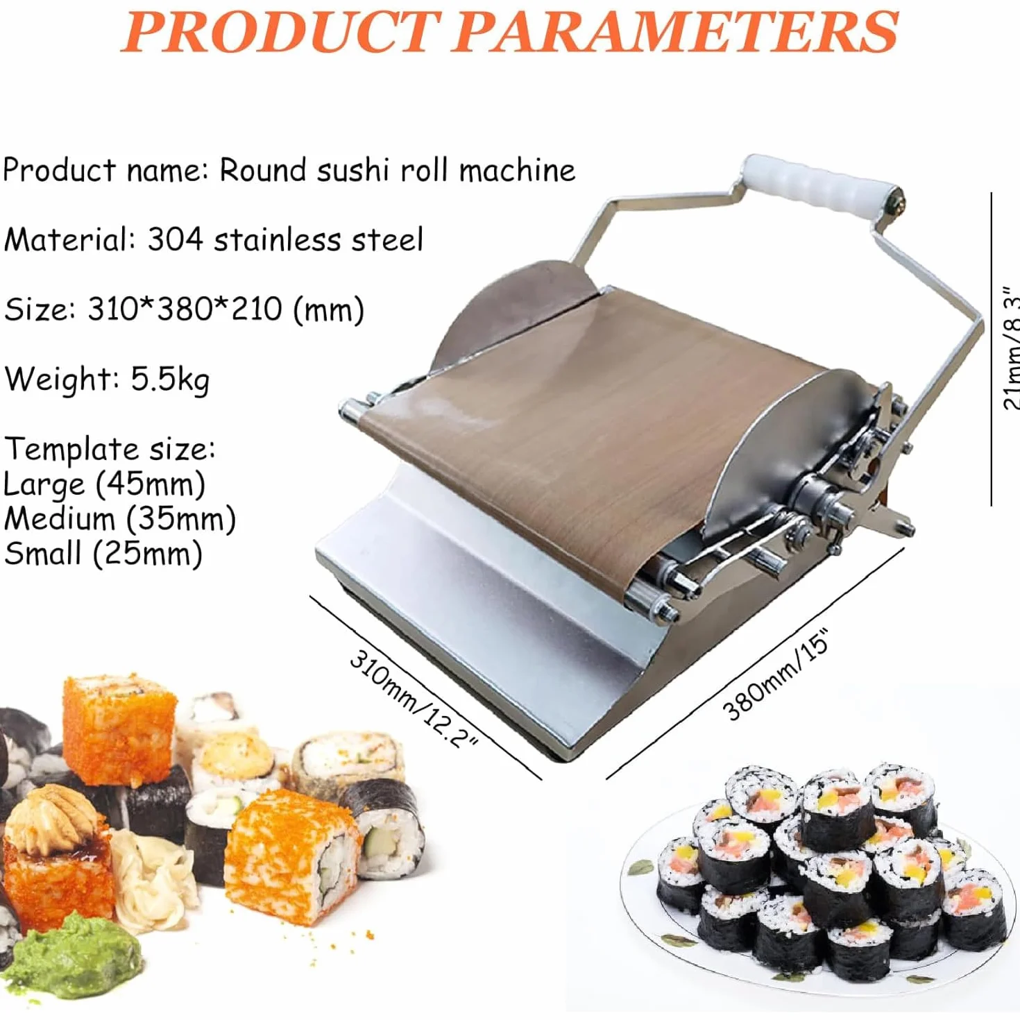 Ręczne narzędzie do zwijania sushi dla początkujących, DIY Sushi Roller Mold Maker do użytku domowego i kuchni