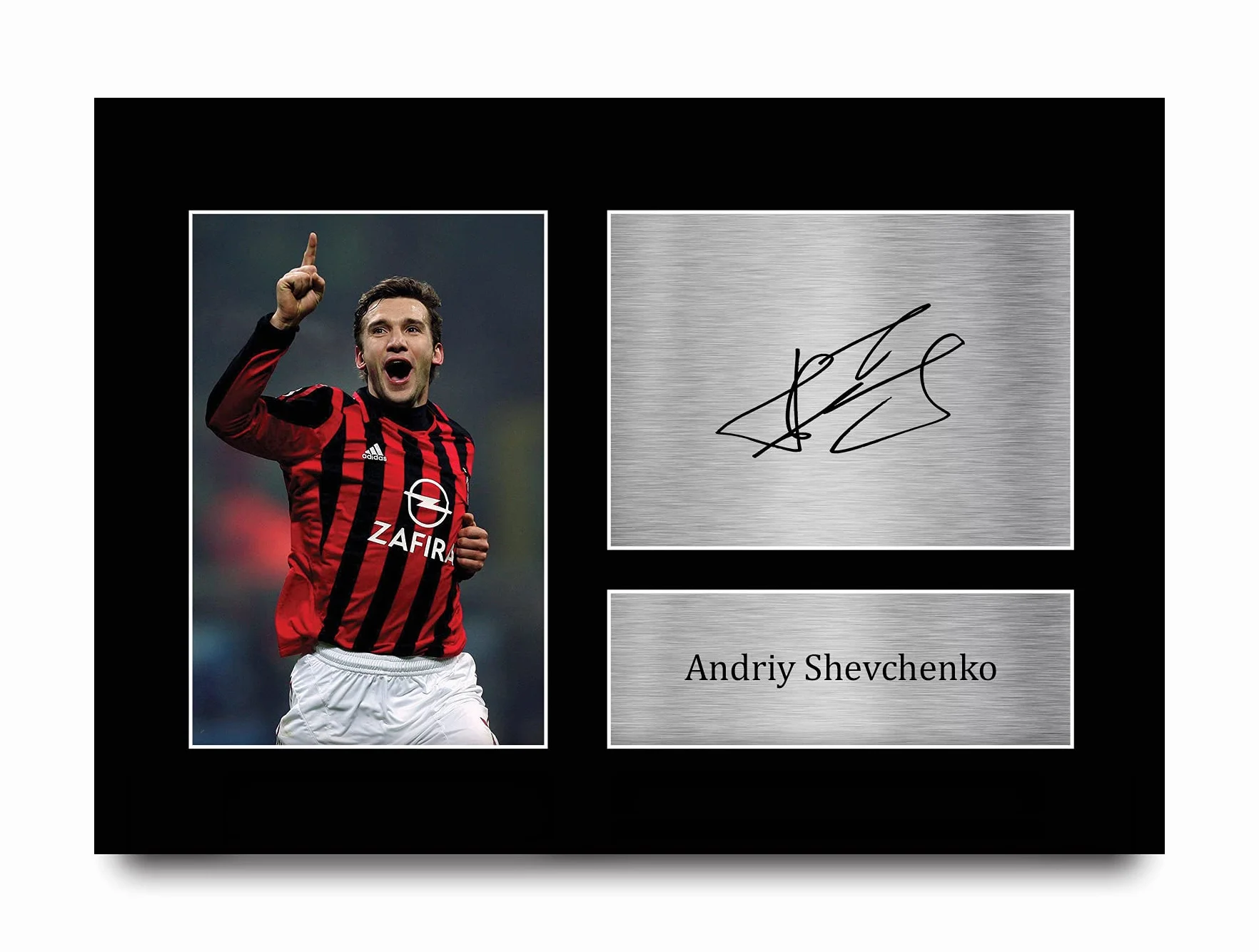 HWC Trading A4 Andriy Shevchenko A C Milan Prezenty Drukowane Podpisane Zdjęcie Z Autografem Dla Fanów Piłki Nożnej I Kibiców