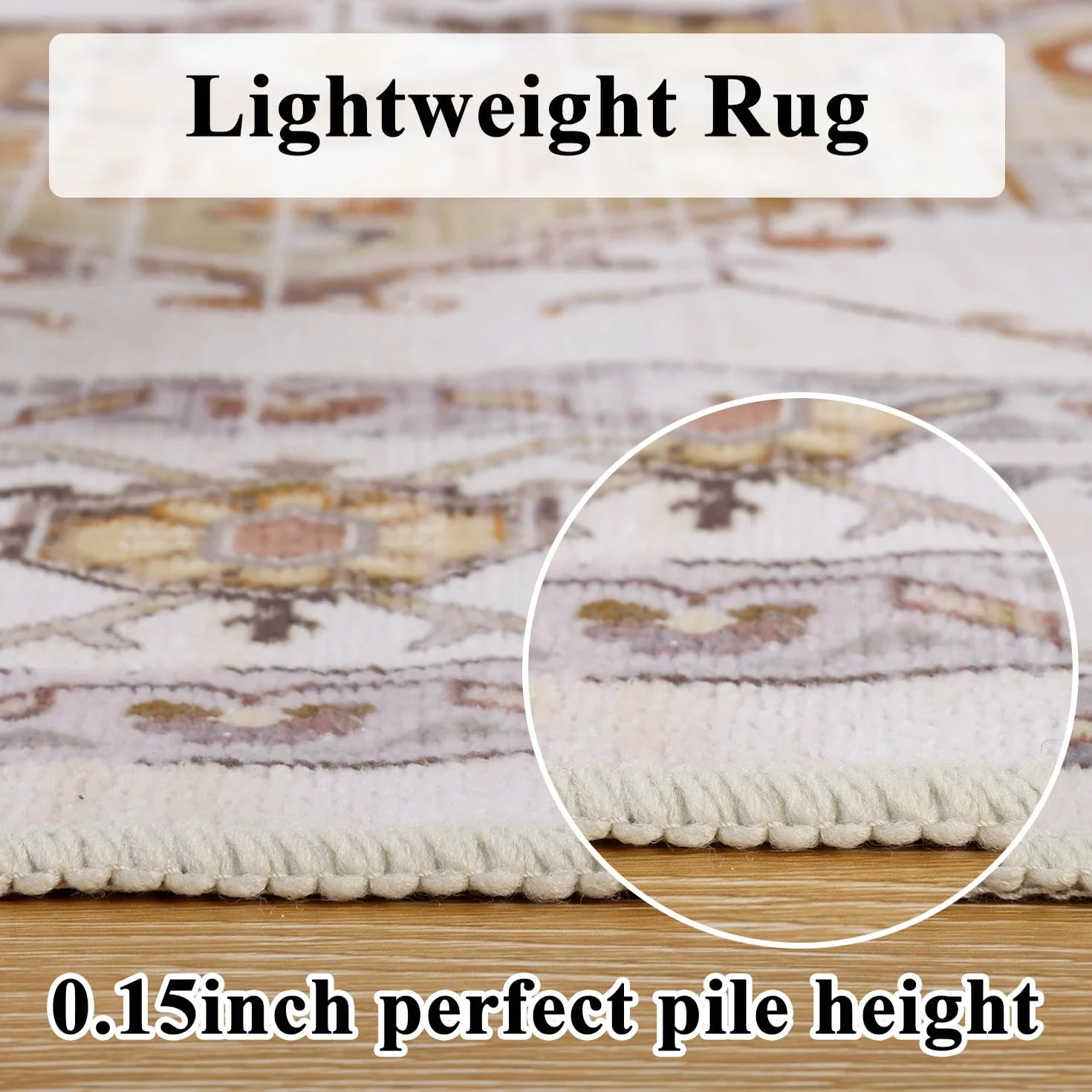 SHACOS Zmywalny Dywan w Stylu Vintage Do Salonu, 160 x 230 cm, Antypoślizgowy, Pomarańczowy, Ultracienki, Lekki, Tradycyjny Nadruk, Boho, Podłogowy Sypialni
