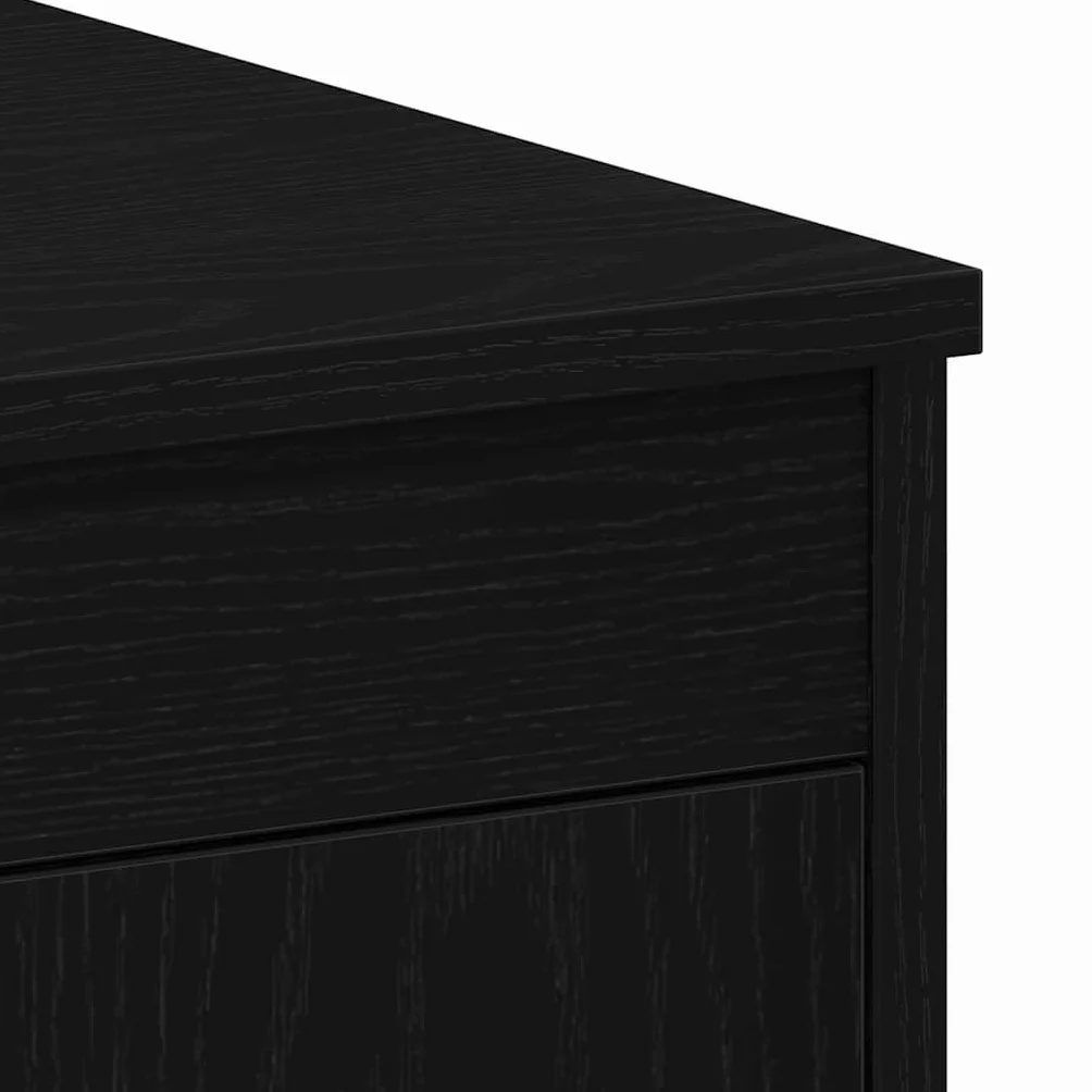 Biurko z materiału drewnopochodnego w kolorze czarnym o wyglądzie dębu 100 x 50 x 76 cm z miejscem do przechowywania komputera, laptopa, komputera, biura i domowego biura, kompaktowe do nauki
