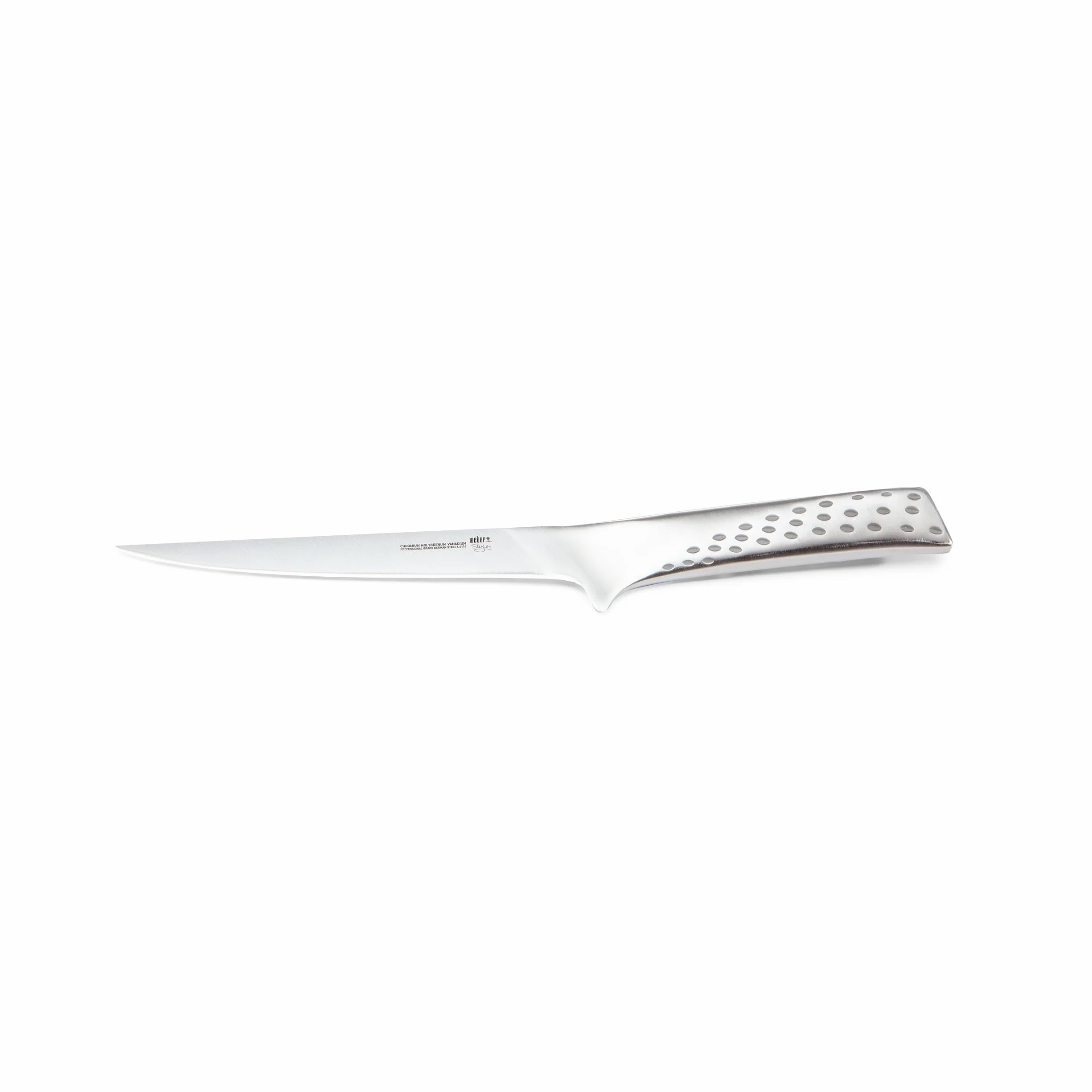 Weber Deluxe Nóż do filetowania (ostrze 16 cm), idealny do mięsa i filetowania ryb, z wysokiej jakości niemieckiej stali nierdzewnej, dodatkowo naostrzony, ergonomiczna rękojeść - Srebrny (17067)
