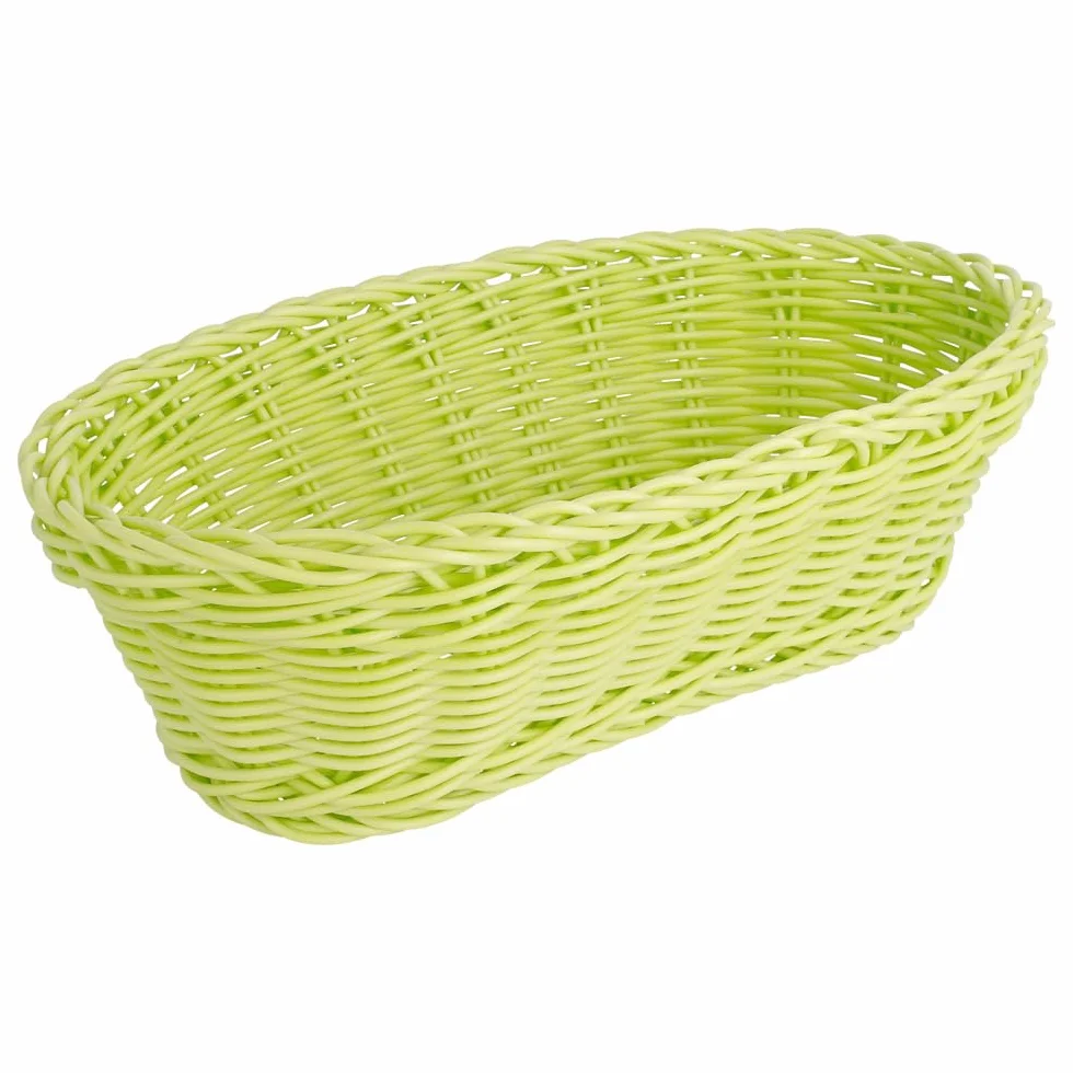 Garcia de Pou Wydłużone kosze imitacja wikliny, PP, Aniseed Green, 23 x 9 x 8 cm