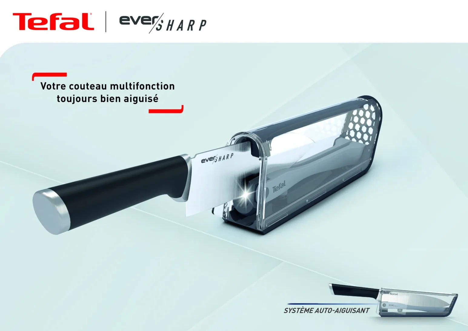 Tefal Ever Sharp Nóż Szefa Kuchni, Srebrny, 16,5 cm
