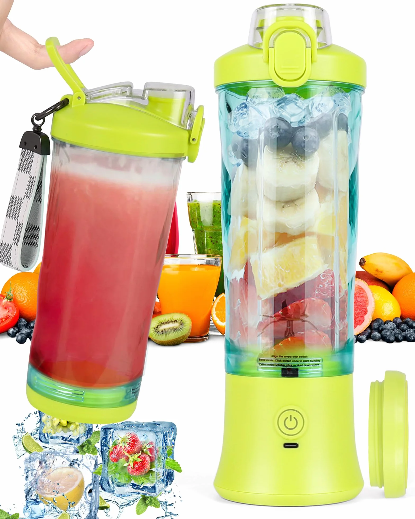 Dreamhigh Mikser przenośny do smoothie 600 ml 4000 mAh 6 ostrzy