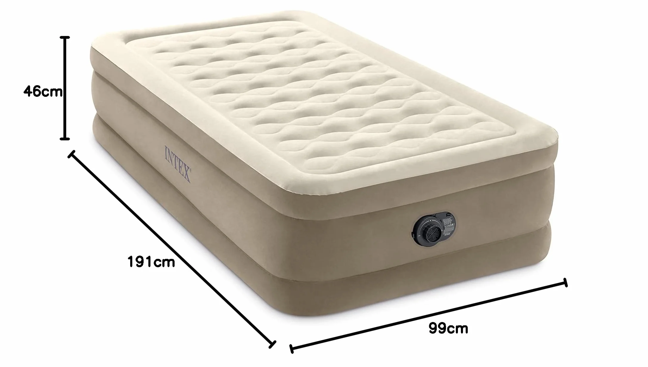 Intex 64426ND - Materasso Dura-Beam Ultra Plush Singolo, con Pompa Elettrica Incorporata, 99x191x46 cm