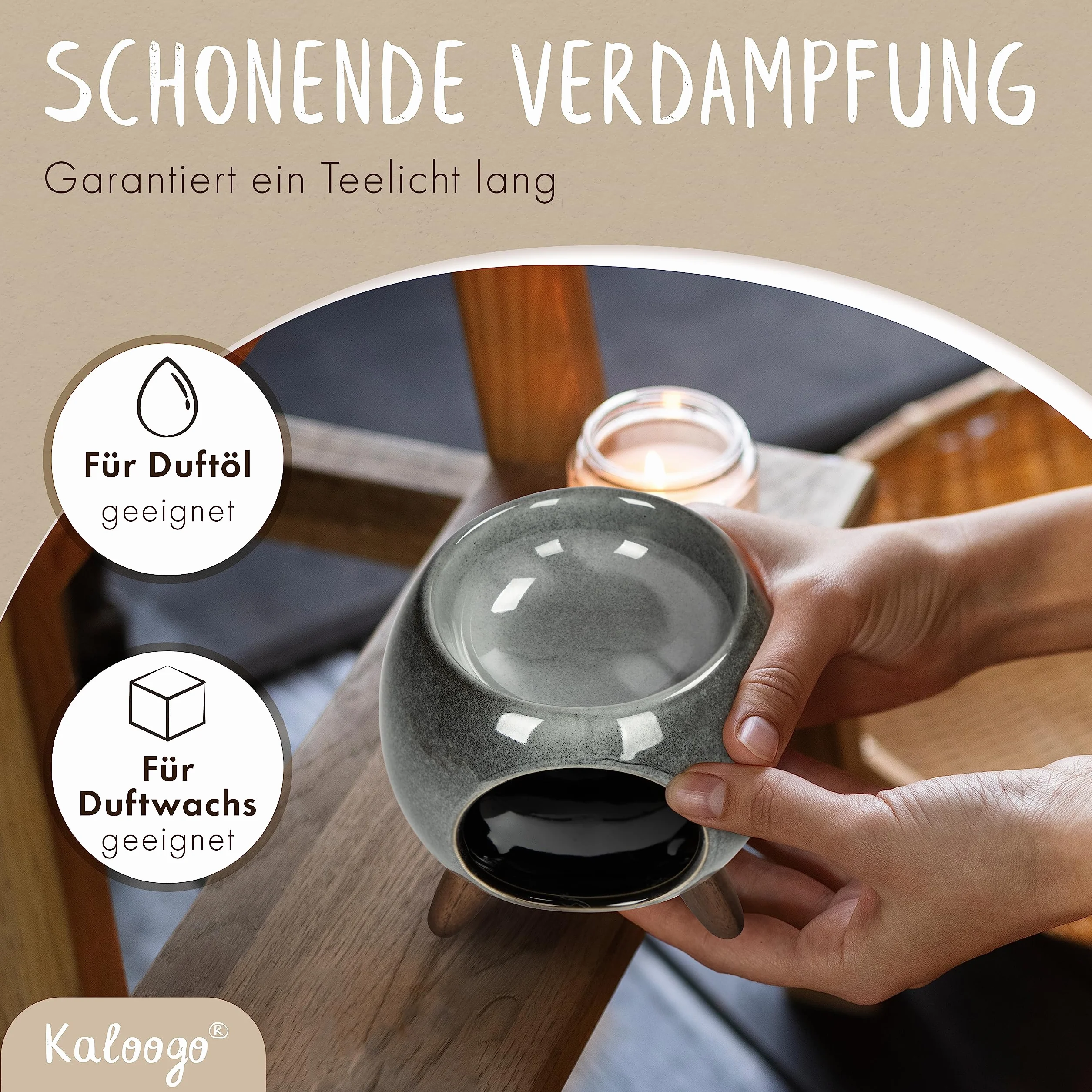 Sabai Scent ceramiczna lampa zapachowa, okrągła (lampa zapachowa) (popielaty)