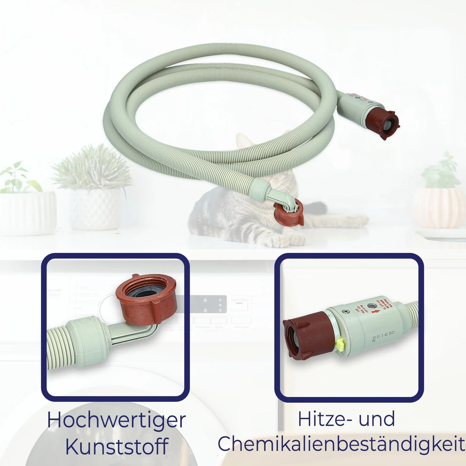 LUTH Premium Profi Parts Aquastop wąż do pralki, wąż dopływowy 1,5 m, 90 °C, przyłącze 3/4", zawór bezpieczeństwa do pralki, zmywarki