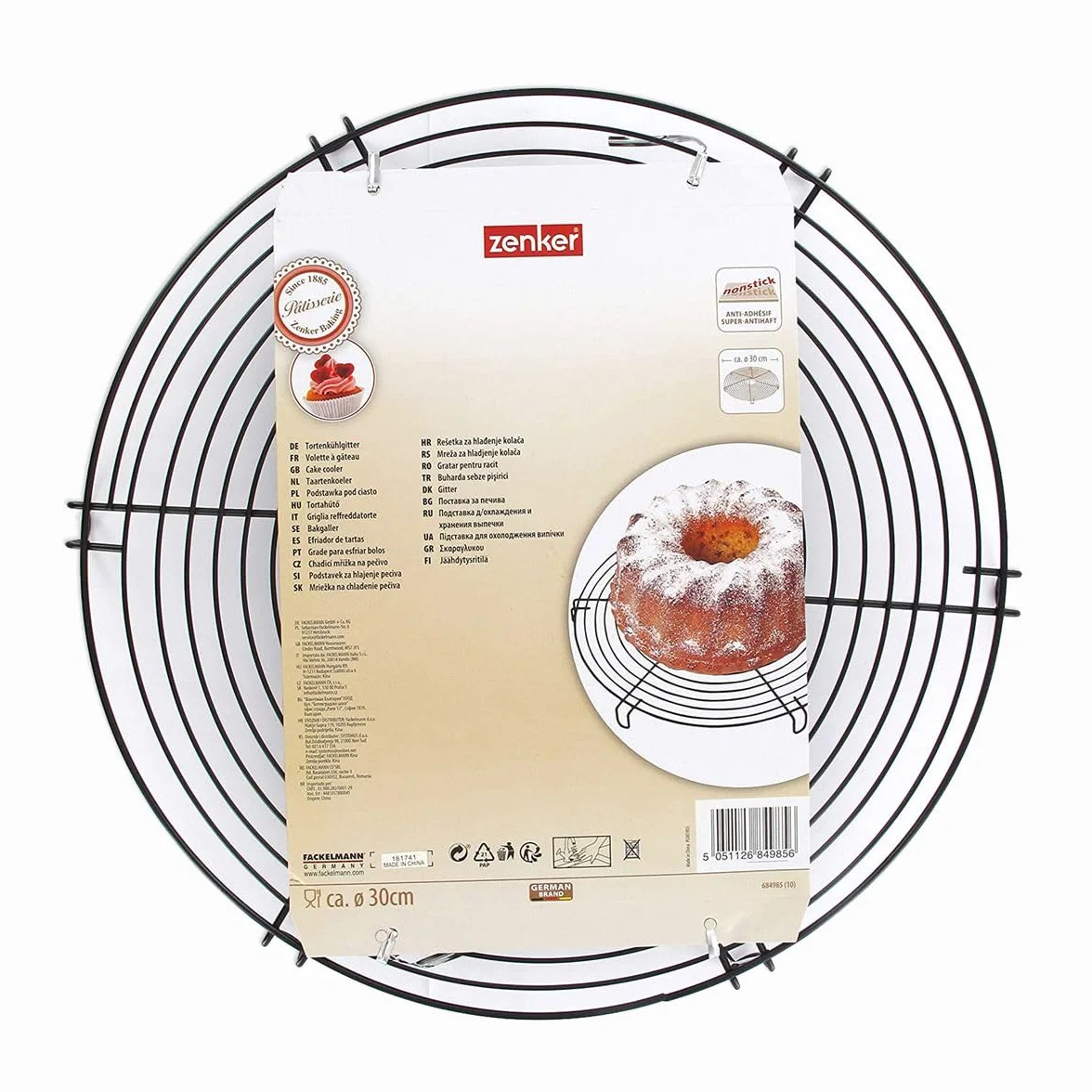 Zenker 684985 kratka przesuwna, 30 cm, kratka chłodząca do ciast