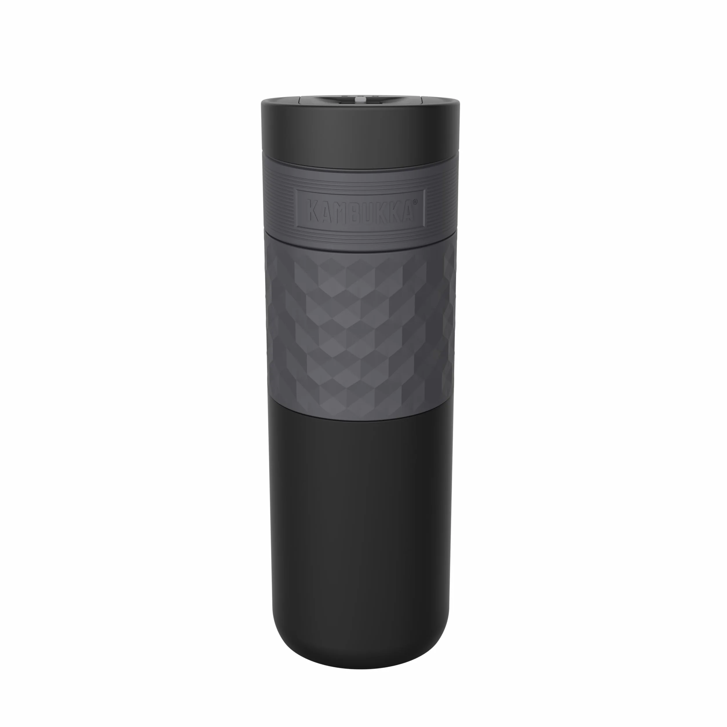 Kambukka kubek termiczny Etna Grip 500 ml Black Steel – szczelny, stal nierdzewna 18/8, nakrętka 3-w-1 Snapclean, ciepło 9 h/zimno 18 h