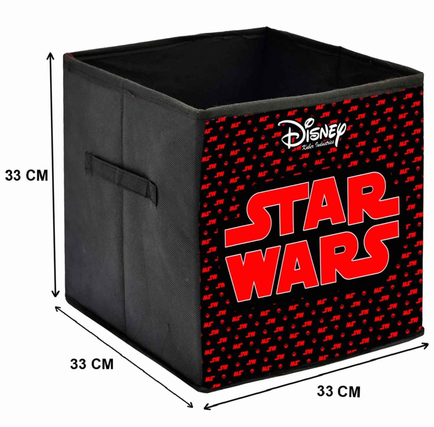 Kuber Industries Disney Print Włóknina, 4 sztuki, składana kostka do przechowywania zabawek, książek, butów pudełko do przechowywania z uchwytem, bardzo duże (szary i bordowy) - KUBMART16212