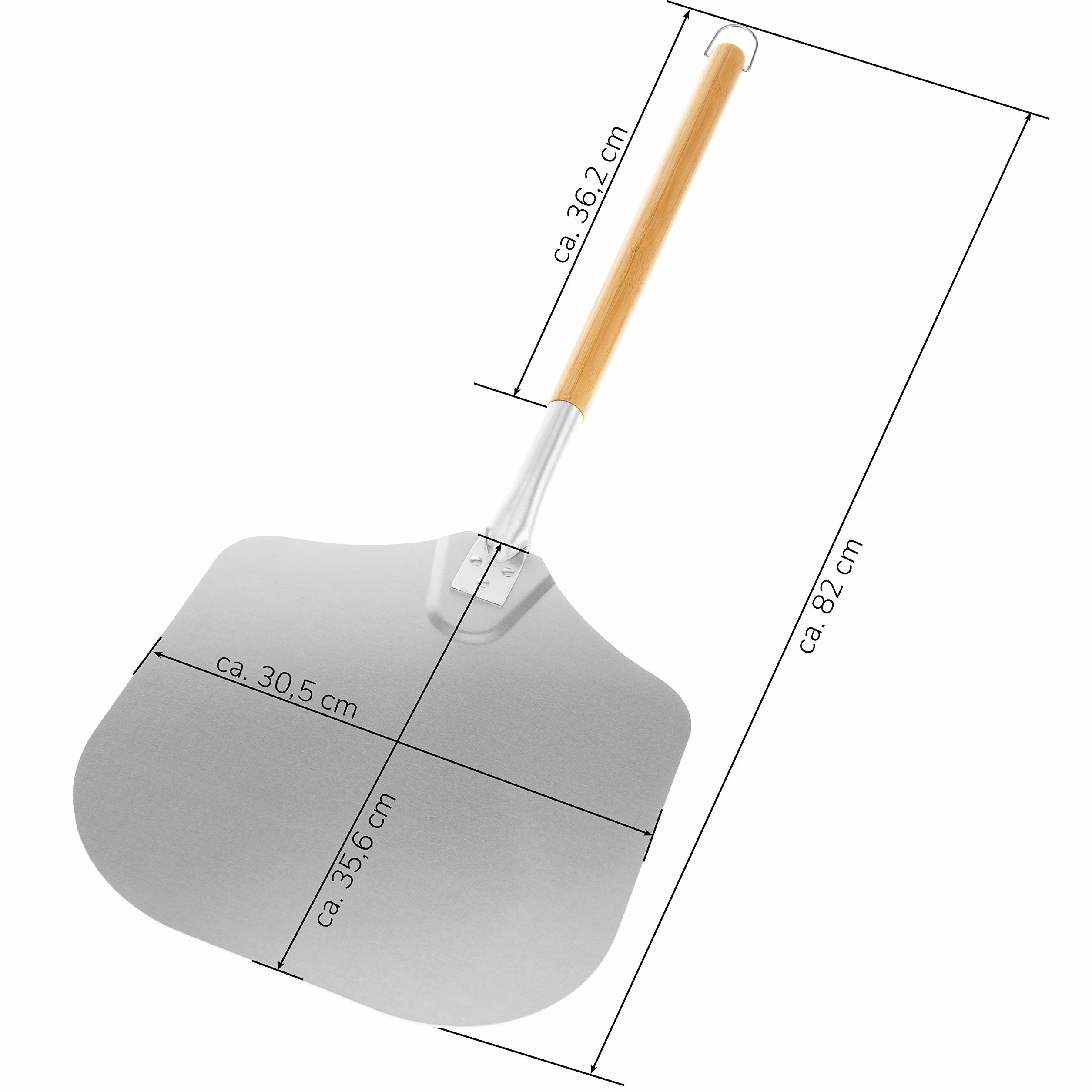 bremermann Łopatka do pizzy aluminiowa i bambusowa rączka zdejmowana // łopatka do pizzy ok. 82 x 30,5 cm łopatka do pizzy