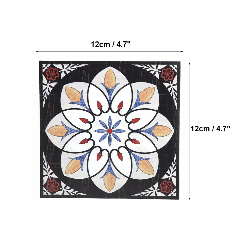 10 Sztuk Dekoracyjne Naklejki Na Płytki Samoprzylepne, Odporne Na Wodę I Wilgoć Naklejki Ścienne Z Płytek Podłogowych Pcv Naklejki 3D Home Decor 12 Cm * 12 Cm (# 1)