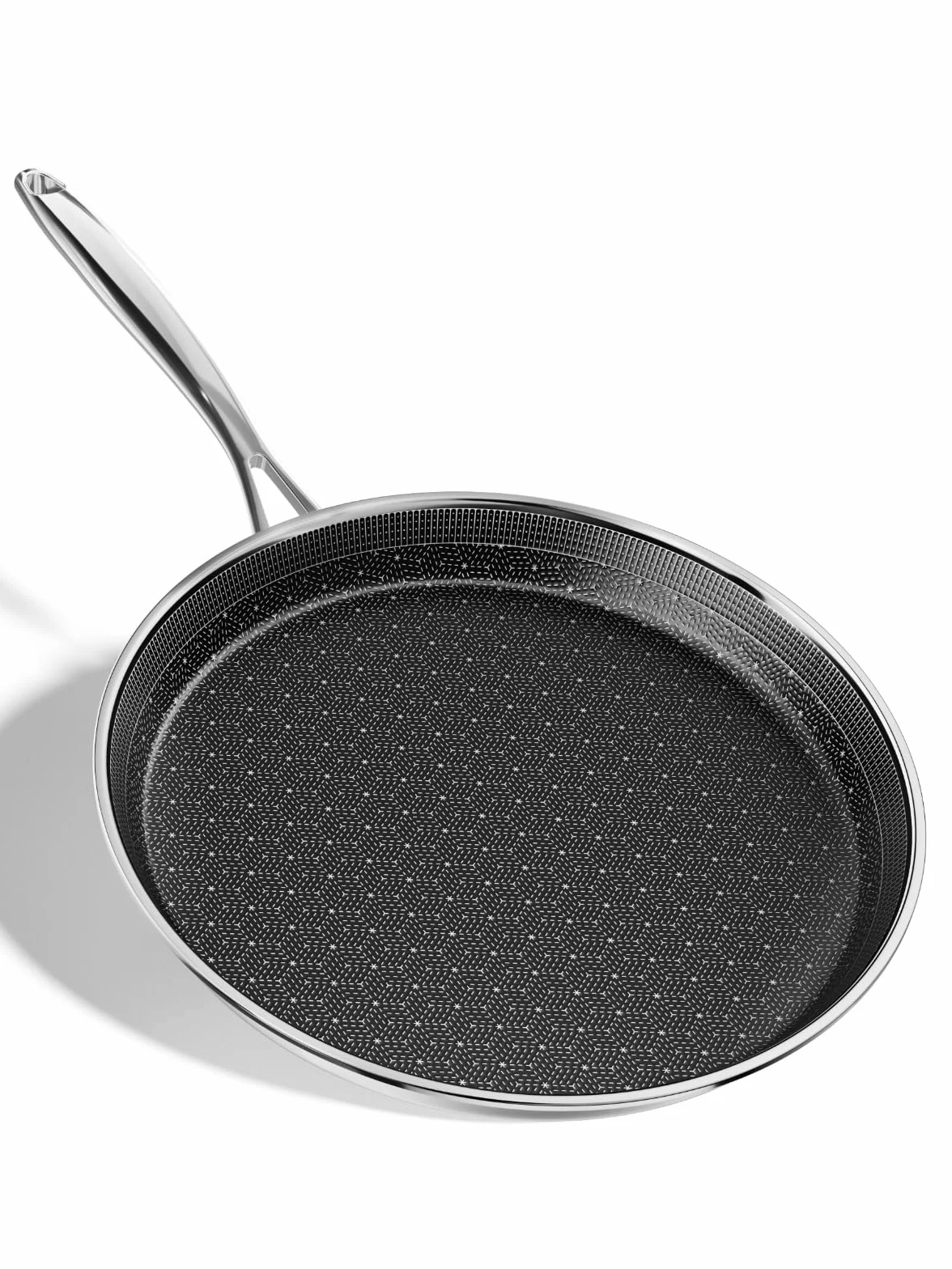 Innerwell Patelnia do naleśników 26 cm, ze stali nierdzewnej, ceramiczna powłoka nieprzywierająca, uchwyt utrzymujący chłód, nadaje się do piekarnika i mycia w zmywarce, nie zawiera PFOA/PFAS/PTFE