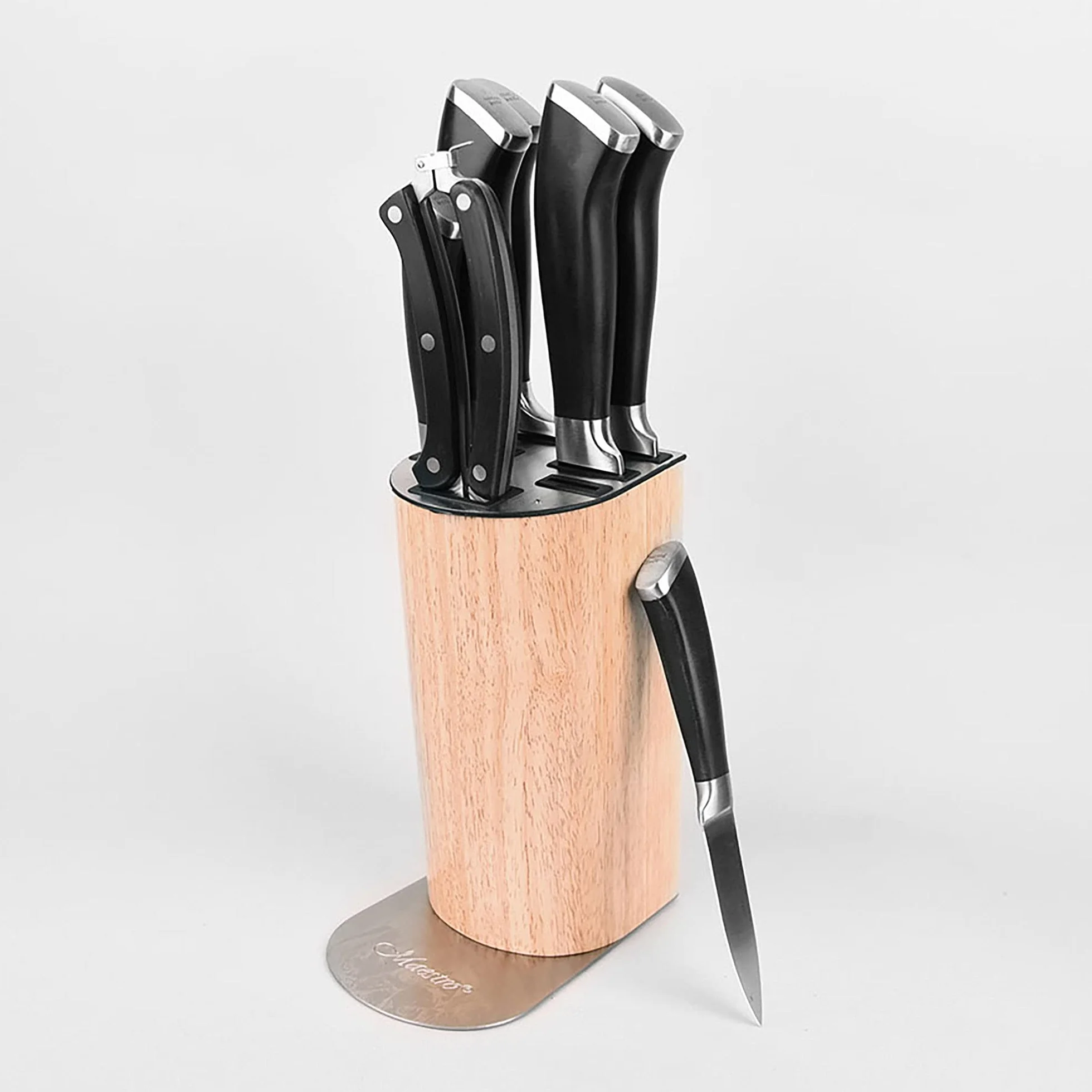 Maestro MR-1422 profesjonalny blok noży kuchennych, 8 sztuk, nowoczesny design, 6 noży ze stali nierdzewnej, ergonomiczne uchwyty, nożyczki