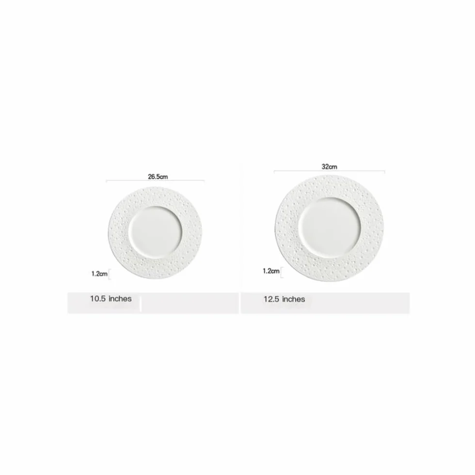 Biały Ceramiczny Talerz Do Steków – 12,5-Calowy Płaski Talerz Jadalny W Stylu Zachodnim Do Makaronów, Steków I Innych Dań – Elegancka Zastawa Stołowa Do Restaur