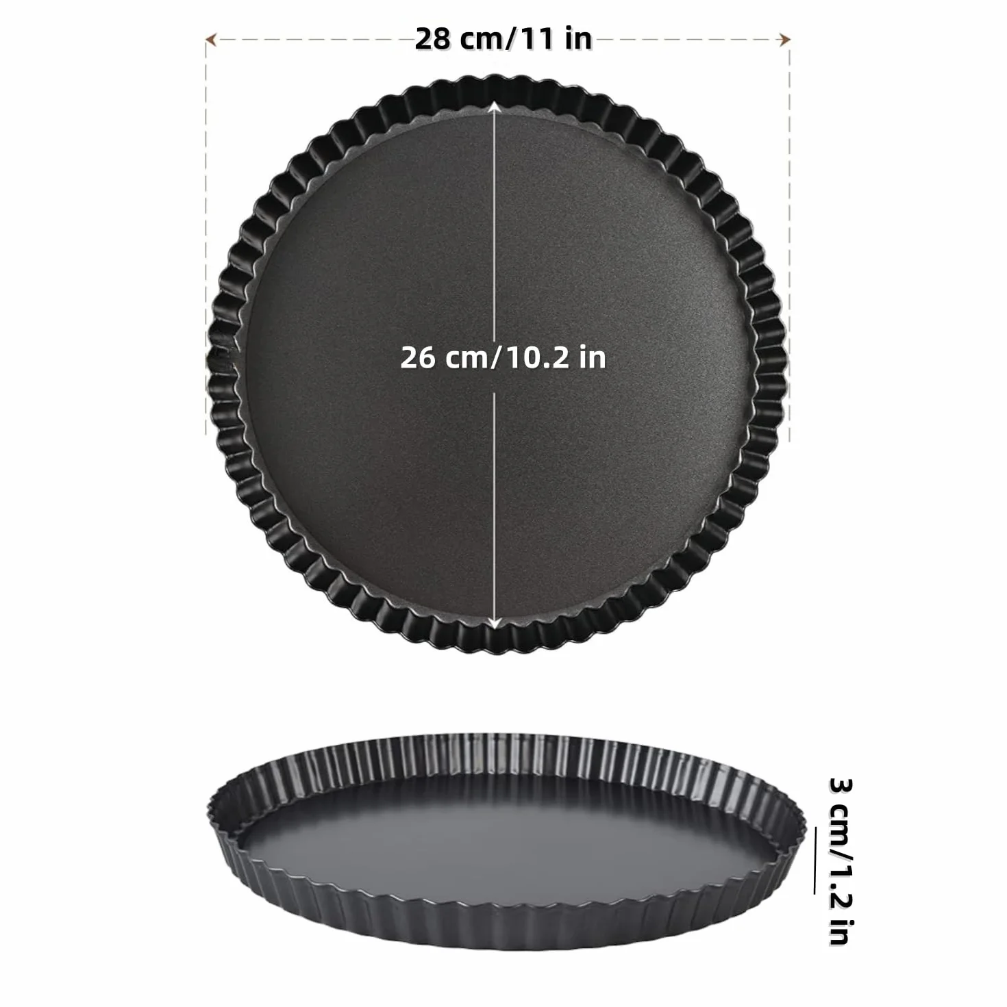 LATRAT Forma do tarty 28 cm patelnia Quiche z wyciąganym dnem powłoka nieprzywierająca
