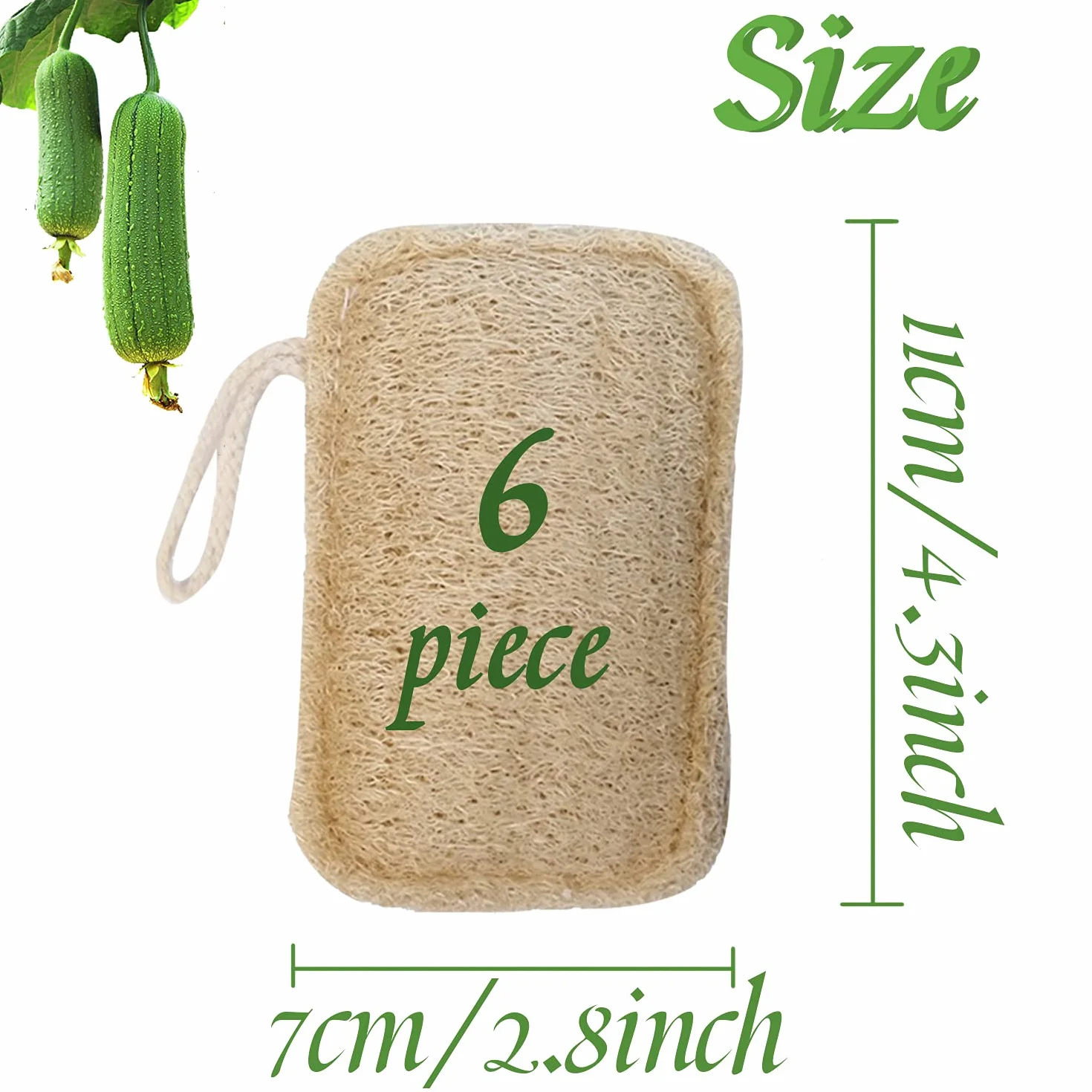 Organiczne gąbki luffy złuszczające biodegradowalne kompostowalne 6 szt.