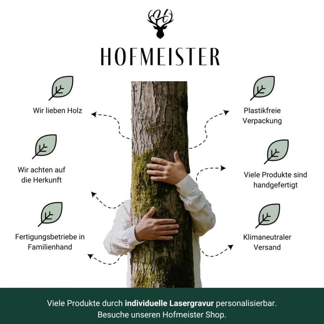 HOFMEISTER® miarka do spaghetti, 4 porcje, olejowana, z drewna wiśniowego, czerwonawa barwa z typowym rysunkiem słojów w drewnie, 22,5 cm