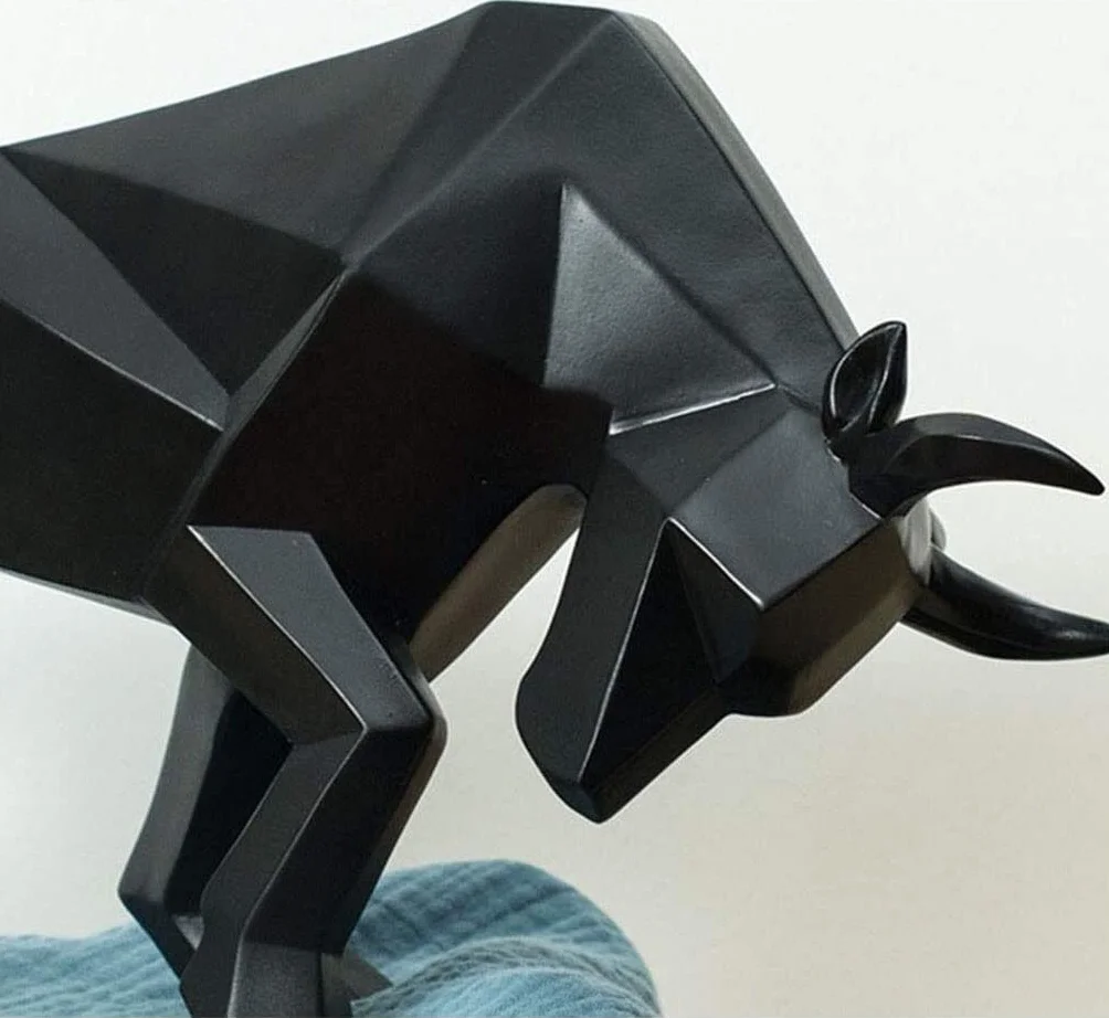 Żywica Bison Ox rzeźba abstrakcyjne rzemiosło ozdoba akcesoria prezent urodzinowy byk statua dekoracja biurowa Home Art 1215