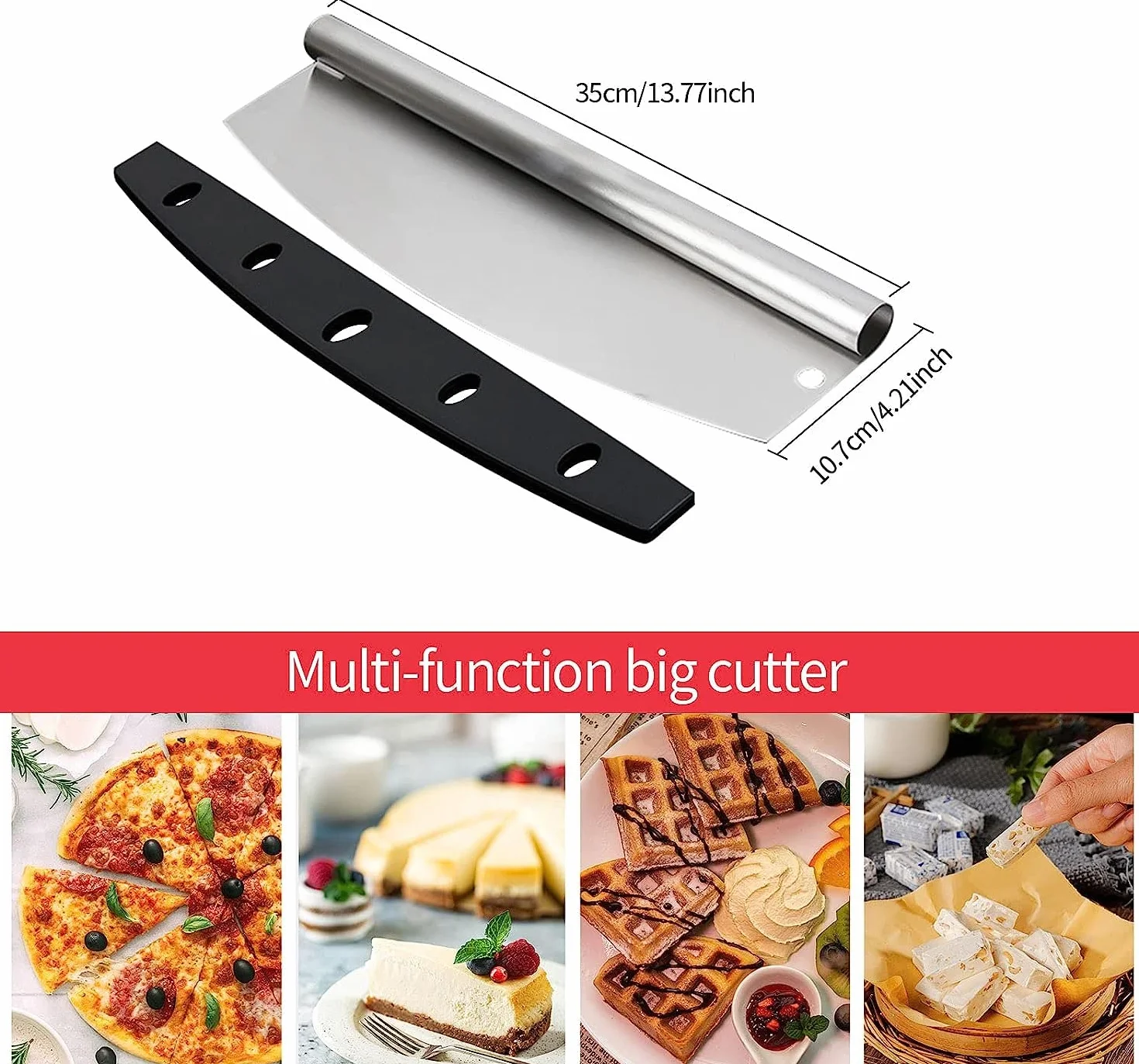 łopatka do pizzy XL, aluminium, grilla gazowego, z bardzo dużym nożem do pizzy, składany drewniany uchwyt