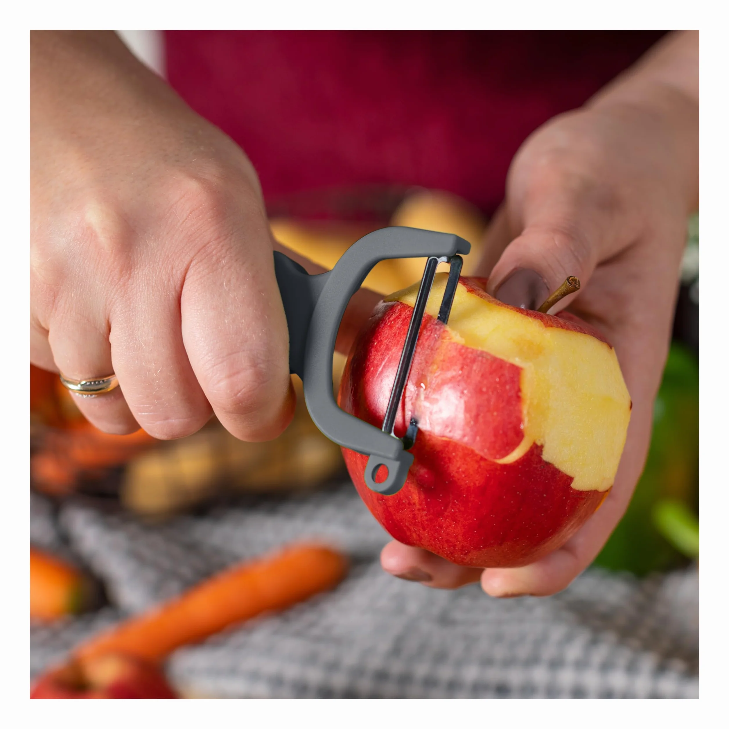 KUHN RIKON Swiss Peeler 2-częściowy zestaw obieraczek do warzyw, ostrze ze stali nierdzewnej, szare i białe, plastikowe, 3