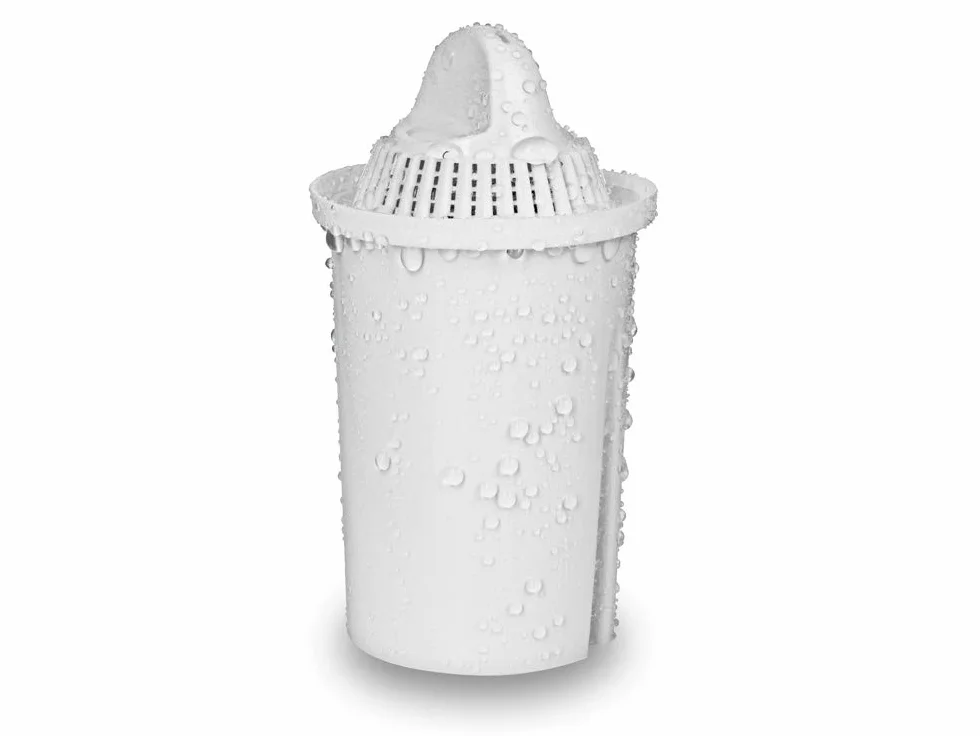 PearlCo - Szklany filtr do wody (antracyt) z 1 uniwersalnym wkładem filtrującym Classic + 1 butelka do picia ze szkła