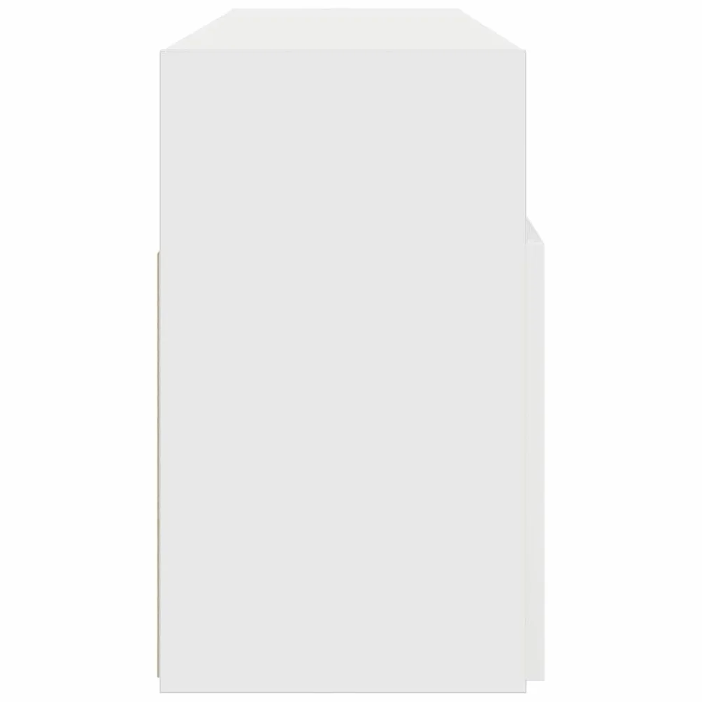 Szafka TV z diodami LED, biała, 120 x 30 x 50 cm, nowoczesna szafka pod telewizor z oświetleniem RGB, uniwersalna podstawka pod telewizor do salonu, konsola multimedialna