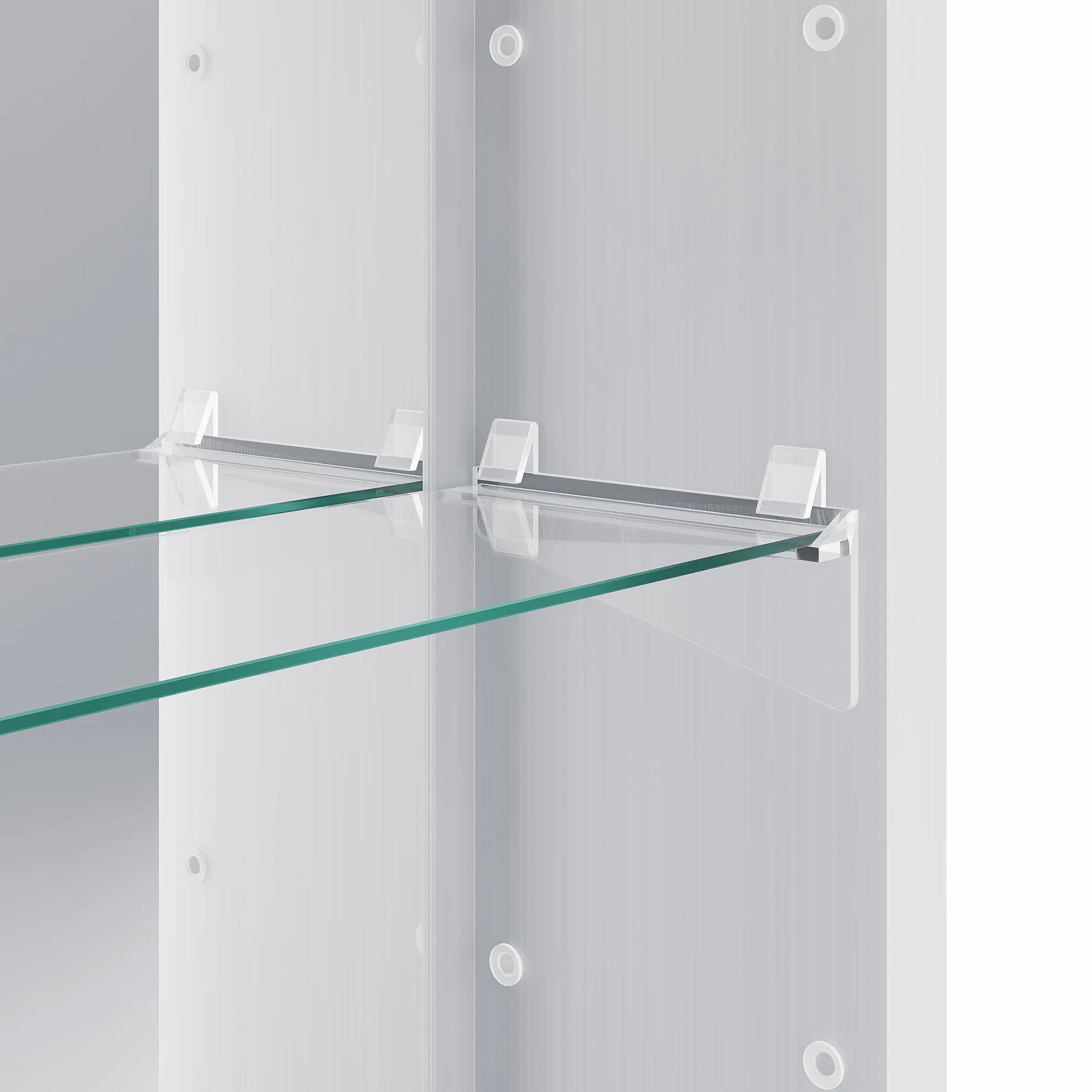 SONNI Szafka łazienkowa z lustrem LED z 3-krotnym powiększeniem i gniazdkiem 70 x 50 cm, aluminiowa szafka z lustrem z włącznikiem dotykowym, 3 kolory światła + defogging, IP44 wodoodporna