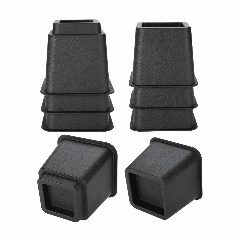 Möbelerhöher Betterhöhung Möbelerhöhung Tischerhöher Elefantenfuß Bed Riser Höhe, Füße verstellbar 8Pcs 4 x 5 "+ 4 x 3", Maximaler Auftrieb von 8 "(Schwarz)