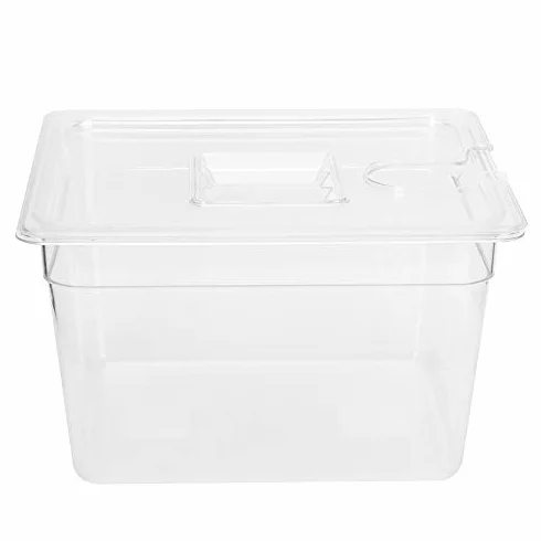 Pojemnik Sous Vide Składany na Zawiasach 11 L z pokrywką do Kuchenki Precyzyjnej, Skalibrowane Znaczniki Ułatwiające kontrolę, Trwały materiał PC do Szybkiego Nagrzewania,