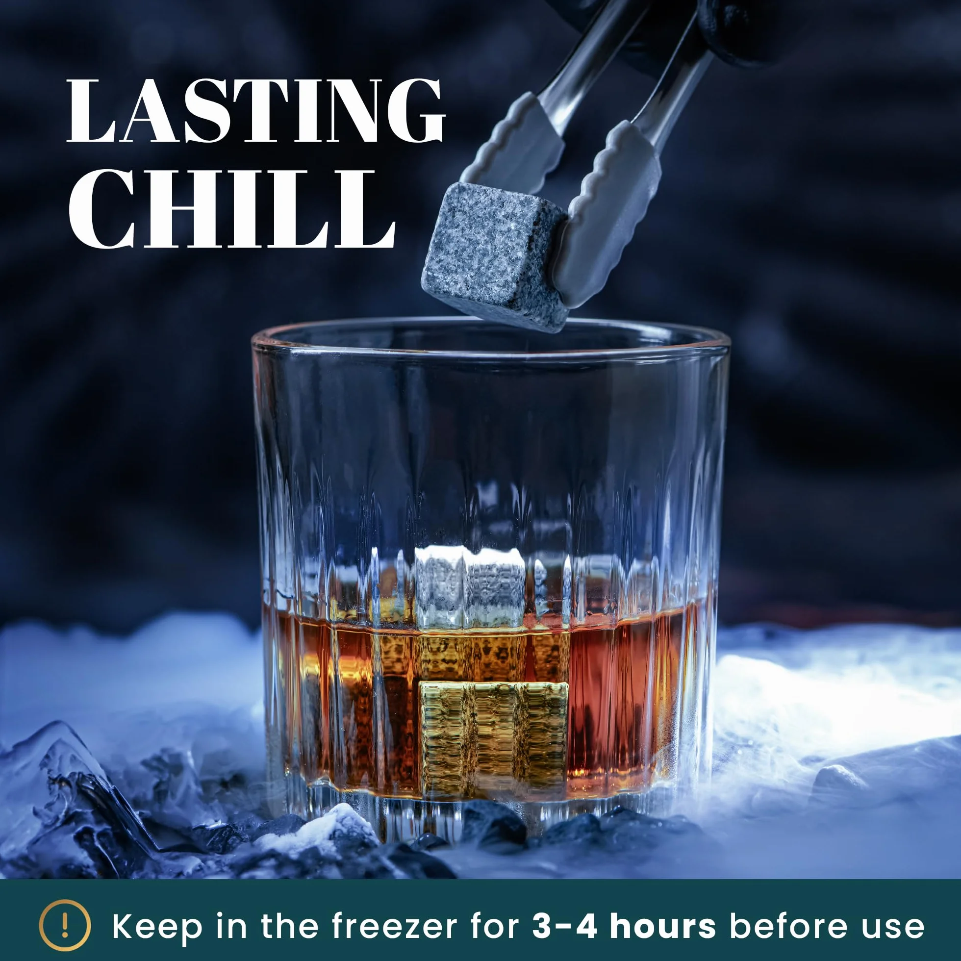 Prezenty do whisky dla mężczyzn – zestaw kamieni do whisky wielokrotnego użytku w czarnej drewnianej tacy – kostki lodu burbon, kamienie chłodzące, prezenty na emeryturę dla mężczyzn, męża,
