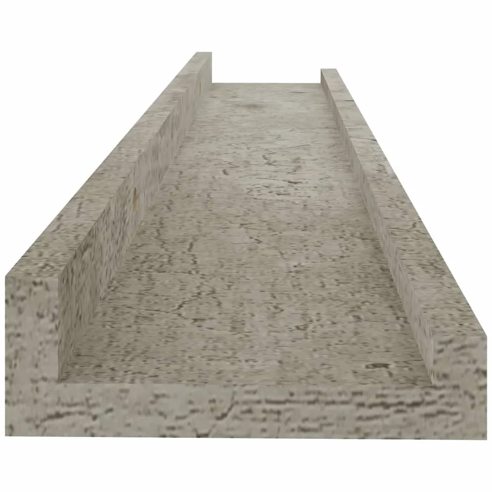 Regały ścienne 4 szt. szary betonowy 60 x 9 x 3 cm, wytrzymałe półki z płyty MDF na książki, rośliny, artykuły dekoracyjne, uniwersalny montaż ścienny do salonu, sypialni