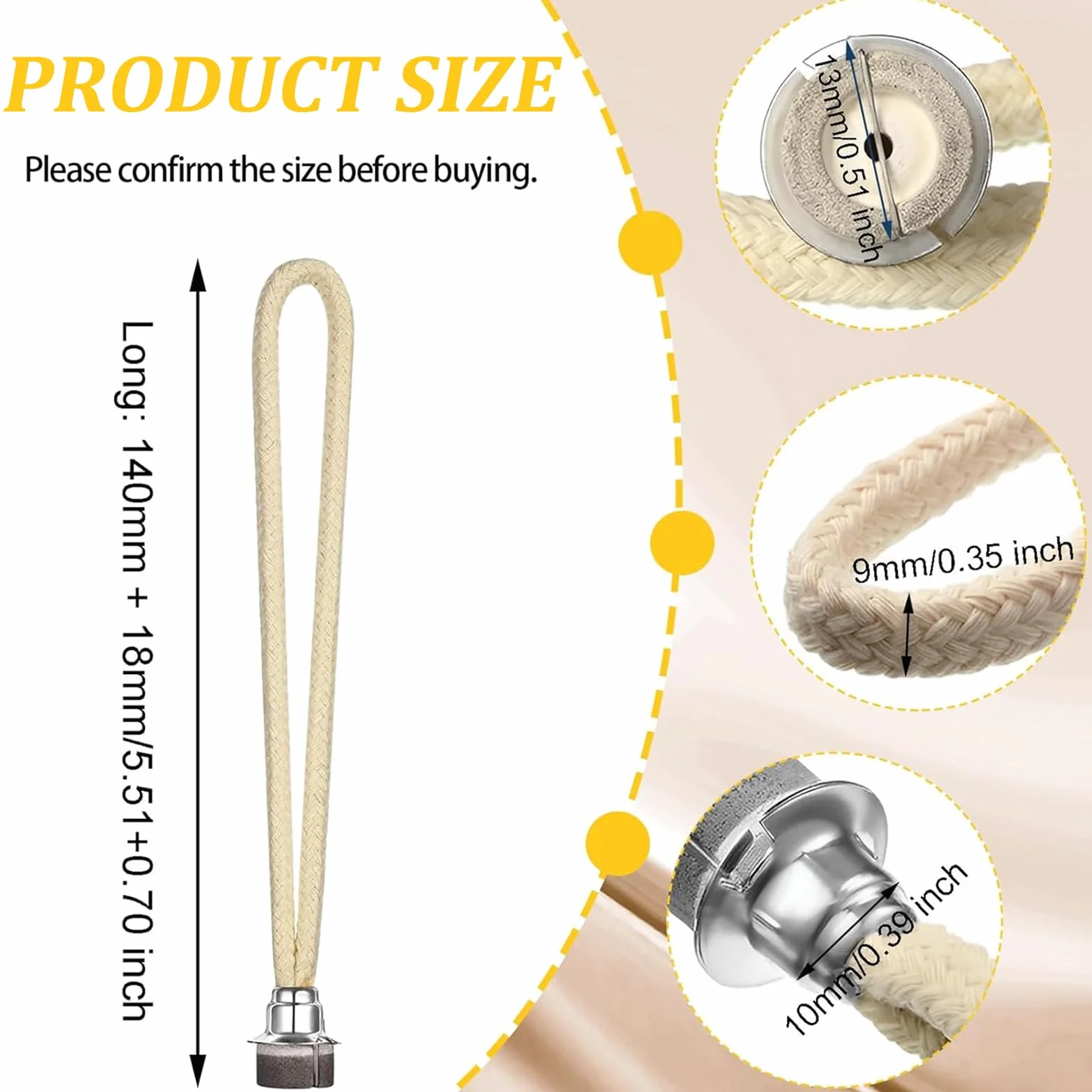 2 szt. knoty do aromaterapii, 18 mm lampa katalityczna, wymienne knot do lampy katalitycznej z palnikiem, oczyszczanie powietrza, odpowiednie do domu i biura (srebrne)