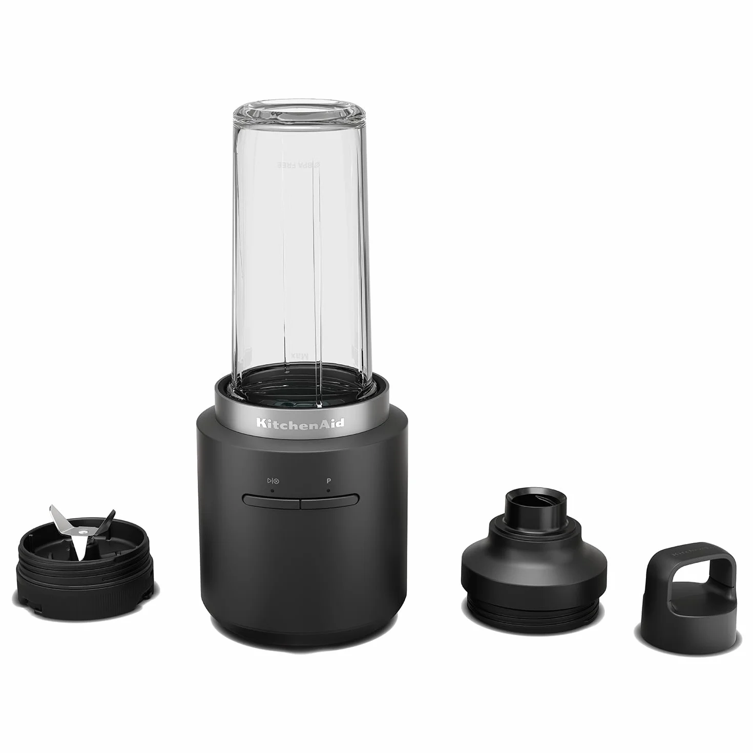 Kitchenaid Bezprzewodowy mikser stojący – KitchenAid Go – przenośny blender do smoothie i napojów lodowych – nie zawiera BPA – 473 ml – bez akumulatora – czarny
